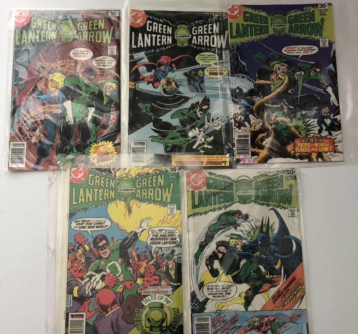 Photo 1 of DC COMICS GREEN LANTERN AND GREEN ARROW #104,105,106,106,108