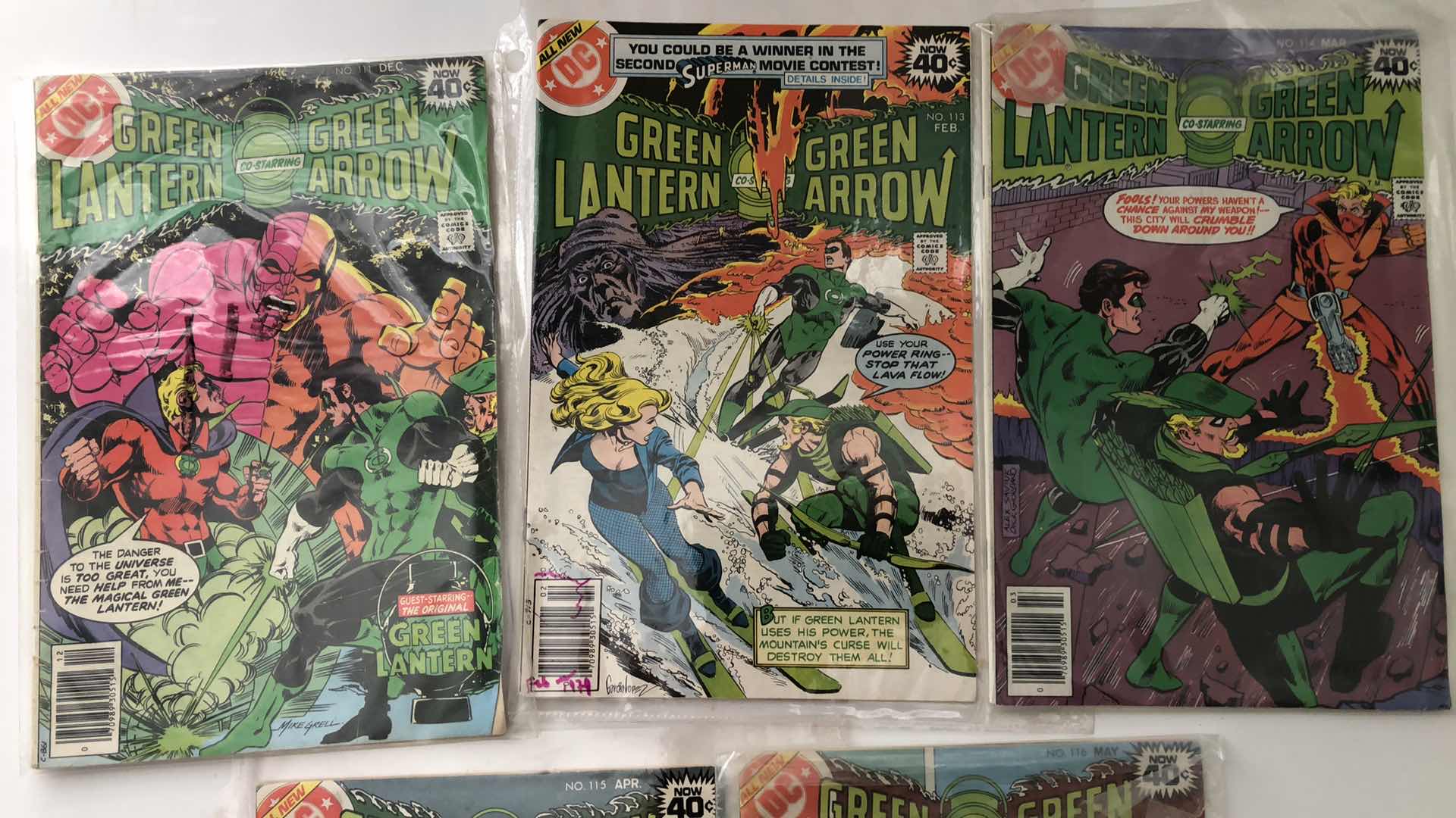 Photo 2 of DC COMICS GREEN LANTERN AND GREEN ARROW #111,113,114,115,116