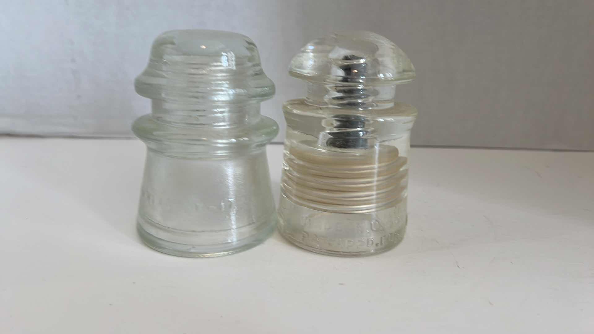 Photo 2 of 2 VINTAGE GLASS ELECTRICAL INSULATORS