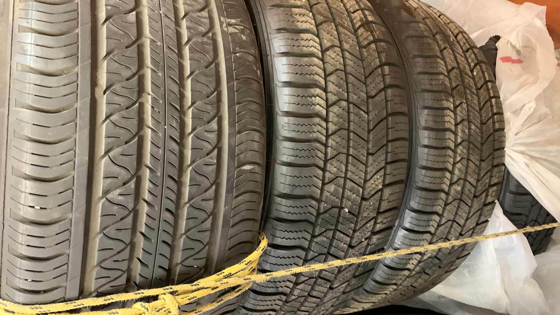 Photo 1 of 4 TELSA STOCK RIMS WITH PROCONTACT RC ROAD HUGGER GTP A5/02 TIRES AND SPARE TIRE 235/40 R 19 96V