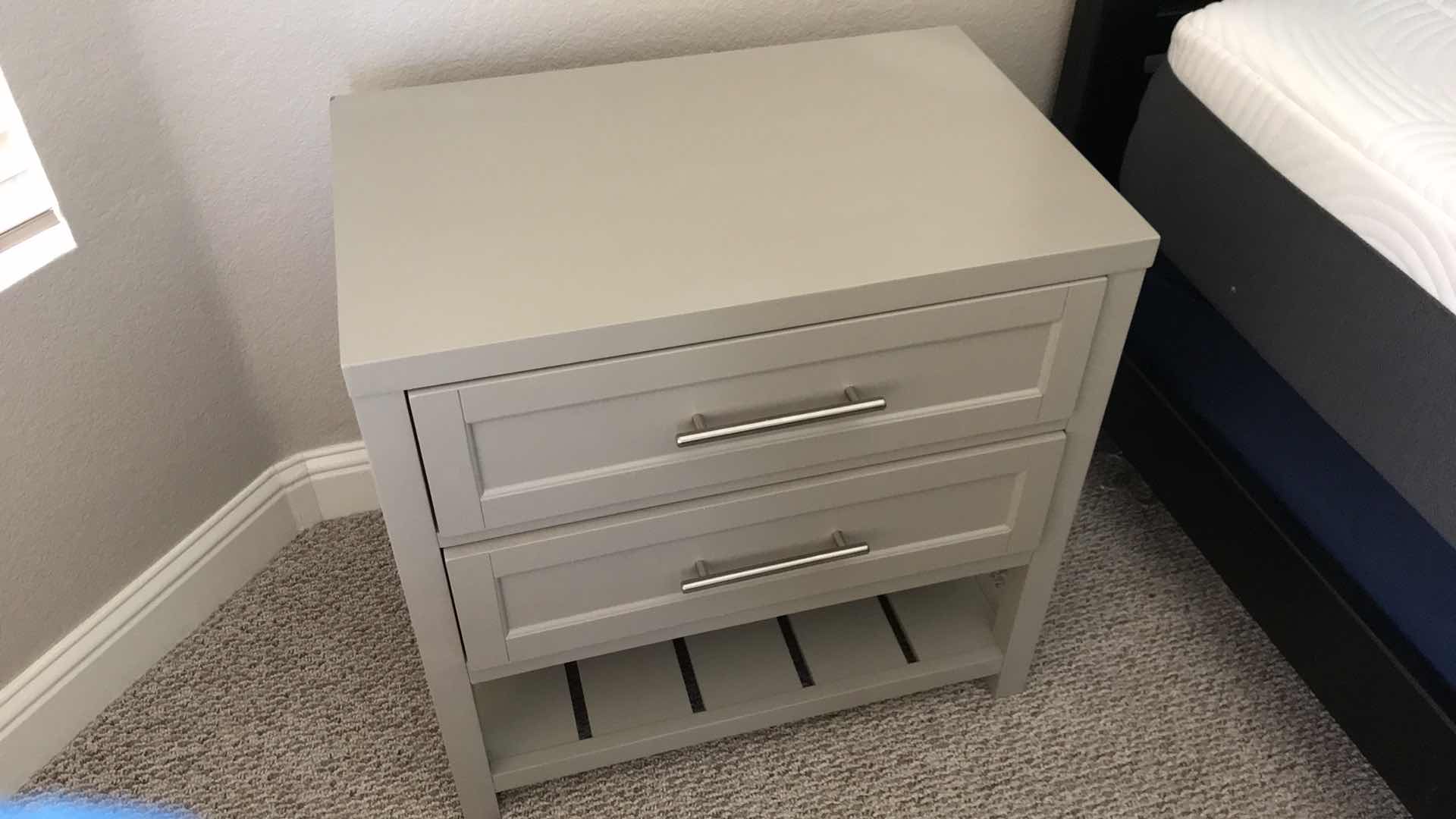 Photo 2 of AVALON 2 DRAWER NIGHTSTAND END TABLE W/LOWER SHELF 28”x18”x28” - MORE OF THIS COLLECTION IN AUCTION 