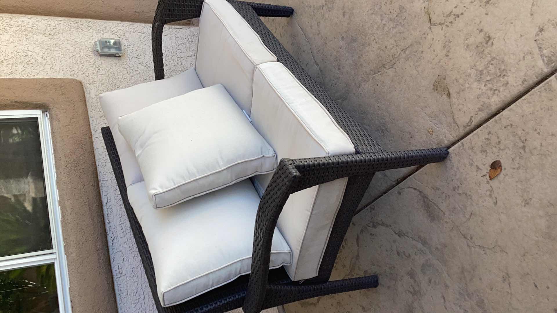 Photo 3 of CHRISTOPHER KNIGHT HOME HONOLULU OUTDOOR WICKER LOVESEAT WITH WATER RESISTANT CUSHIONS,

