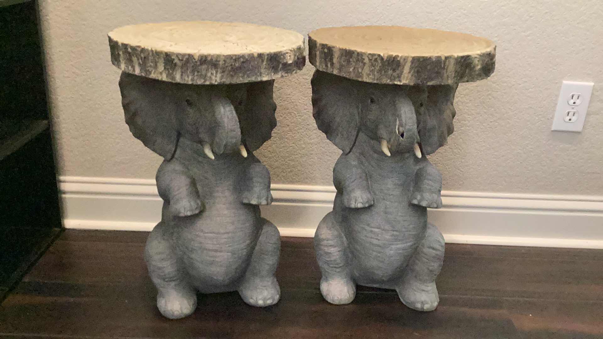 Photo 6 of LUCKY ELEPHANT SIDE TABLES - ONE HAS SLIGHT DAMAGE PLEASE VIEW PHOTOS 