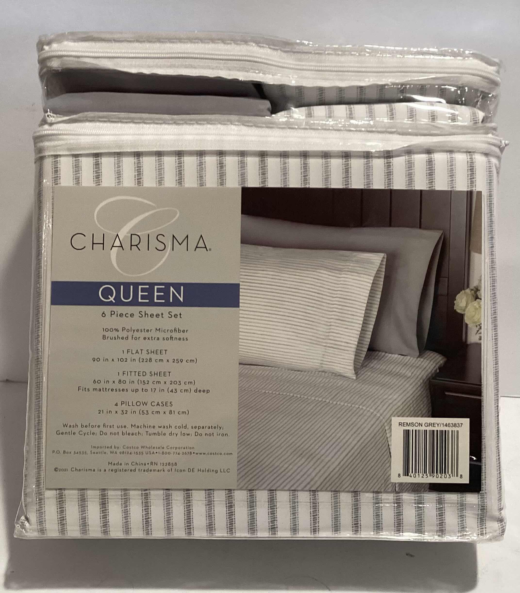 Photo 2 of NIB CHARISMA QUEEN STRIPE 6 PIECE SHEET SET