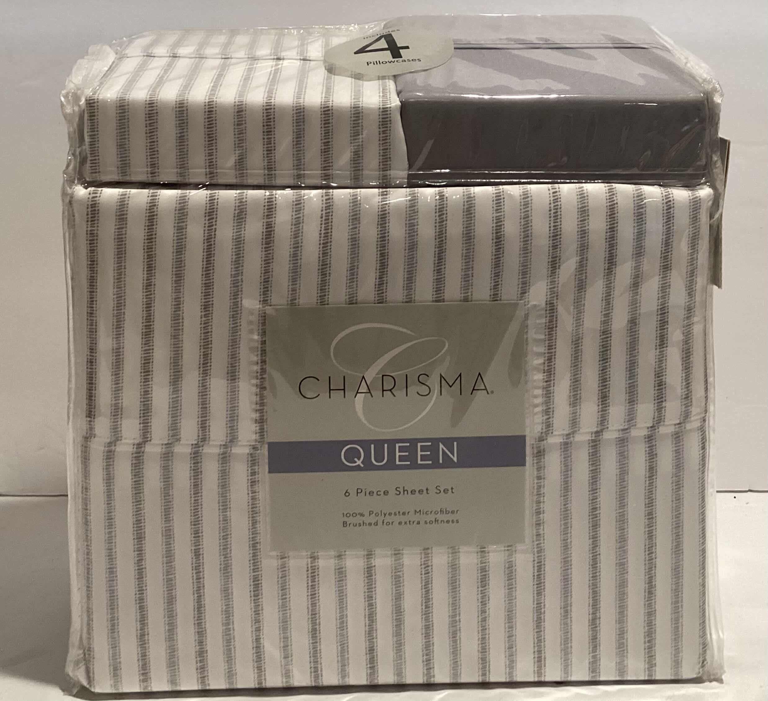 Photo 1 of NIB CHARISMA QUEEN STRIPE 6 PIECE SHEET SET