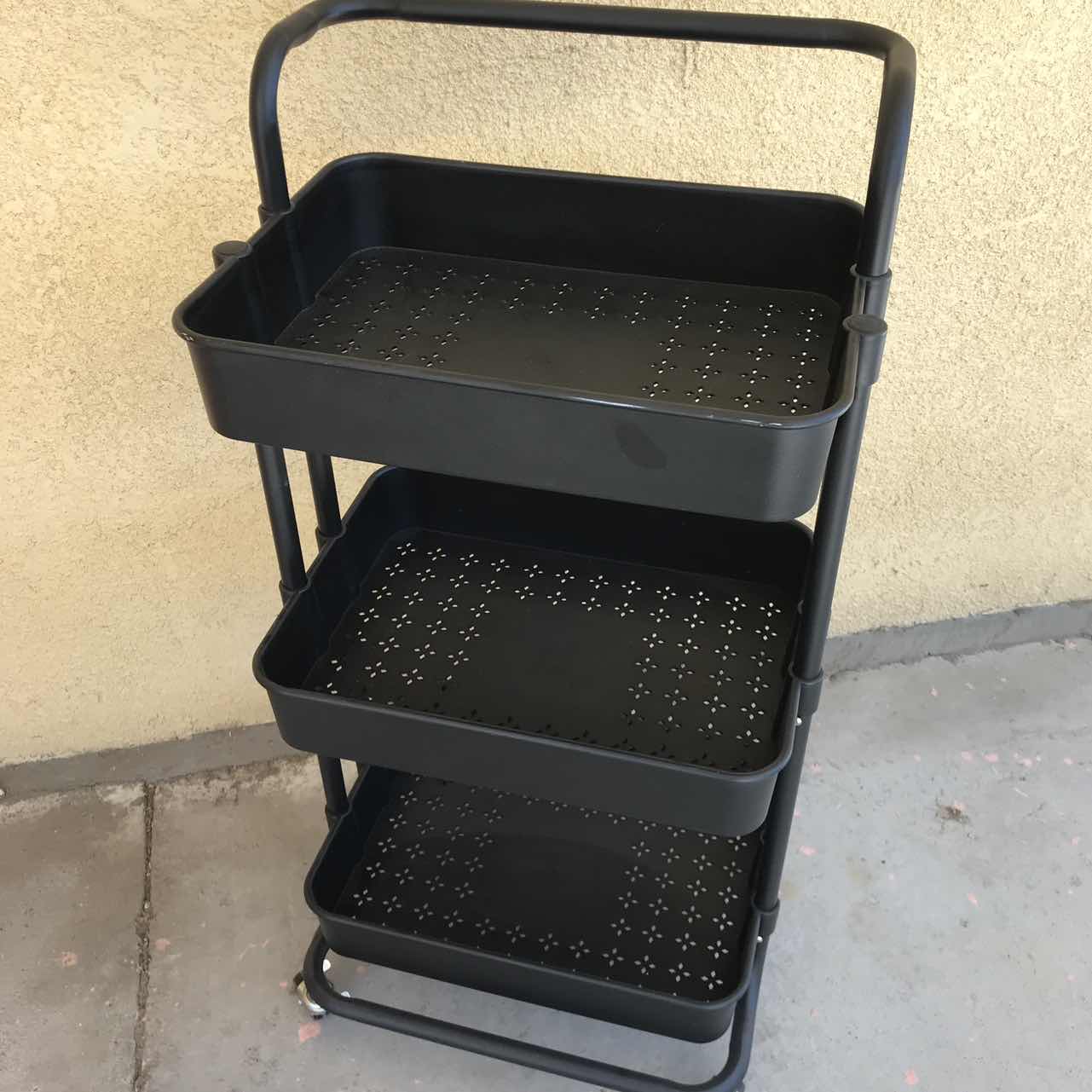 Photo 3 of 3-TIER STORAGE CART ORGANIZER ROLLING CART WITH HANDLE 15.5”x 11.5”x 31”