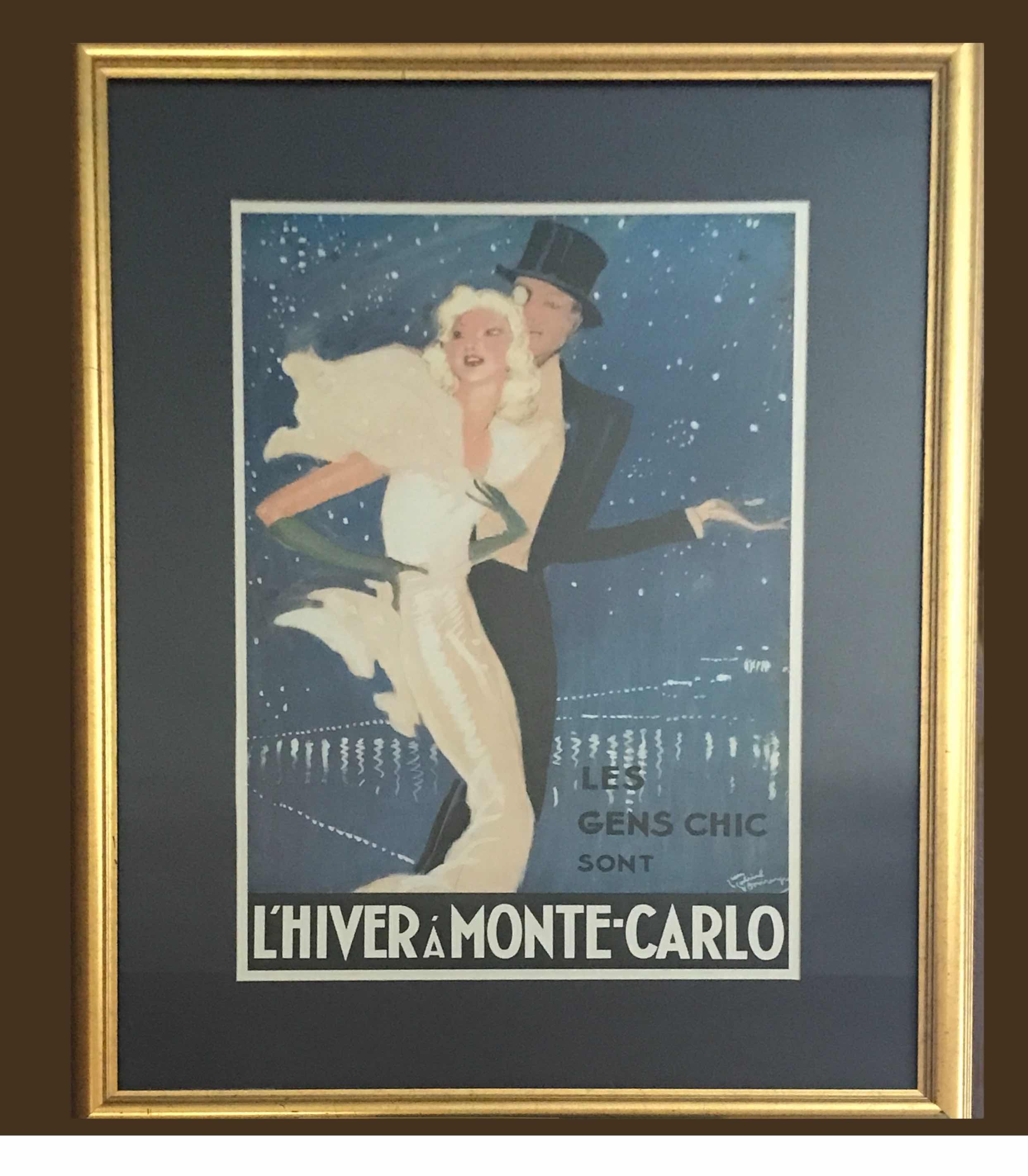 Photo 1 of L’HIVER A MONTE CARLO FRAMED PRINT 30”x38”