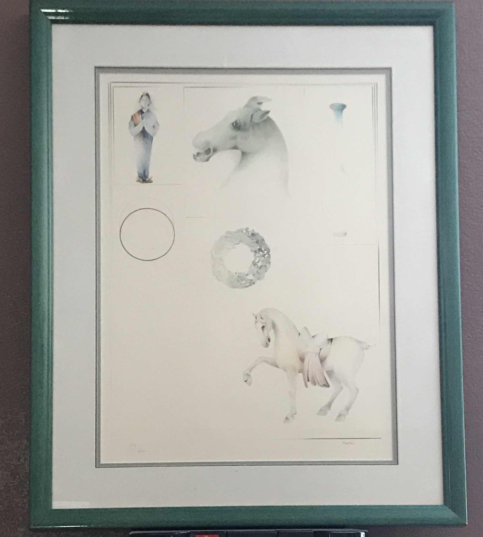Photo 1 of VINTAGE SIGNED AND NUMBERED BY ARTIST FRAMED PICTURE OF HORSES