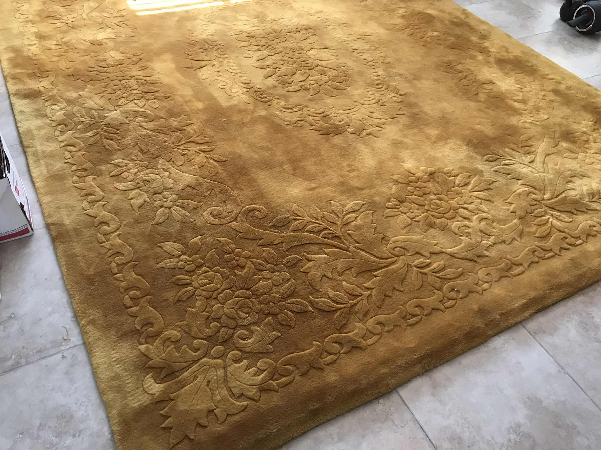 Photo 2 of EMPRESS GOLD ASIAN HAND TIED FLOOR RUG 108”x144”