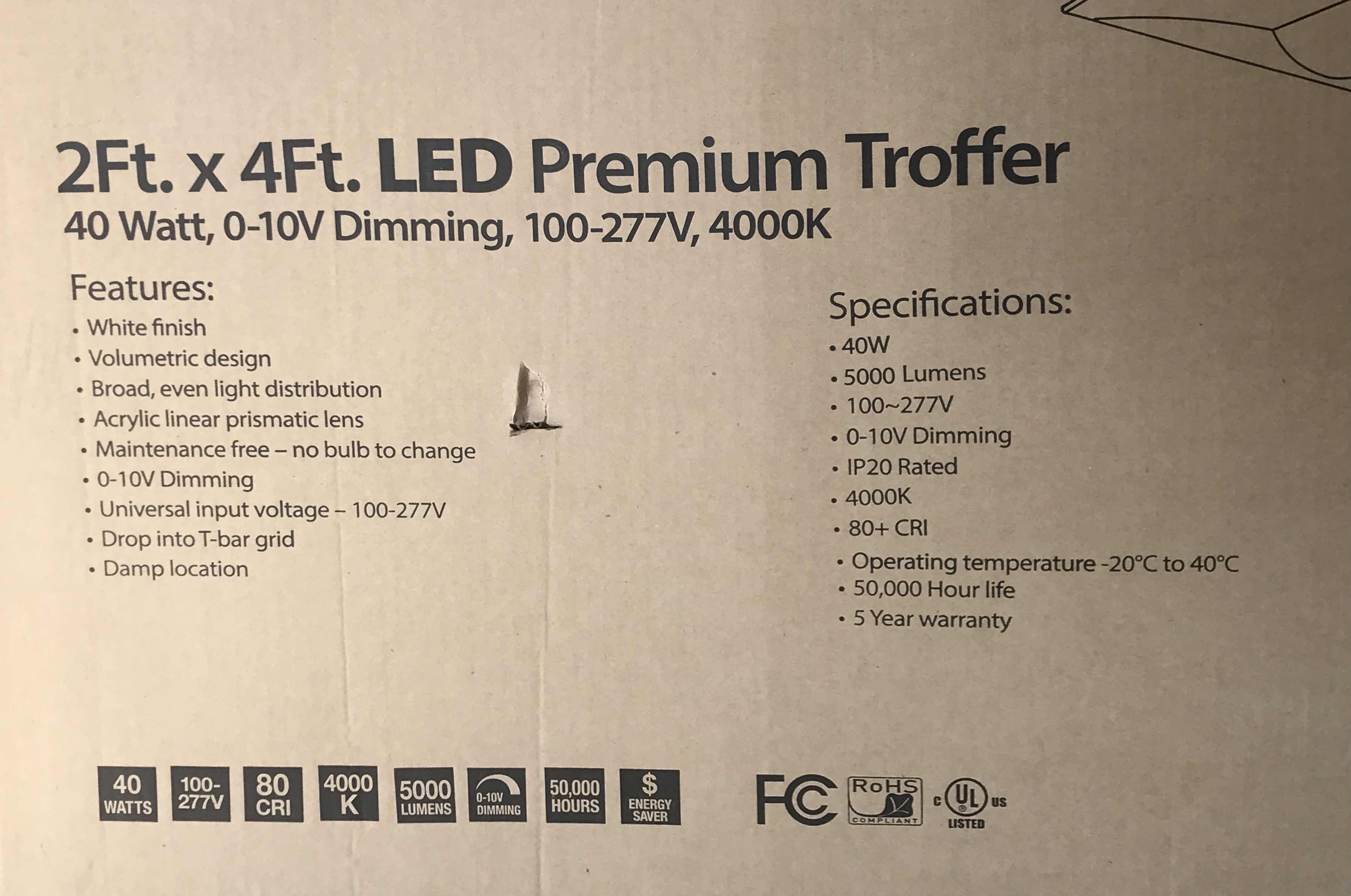 Photo 2 of SATCO NUVO 2’ x 4’  LED PREMIUM TROFFER NIB