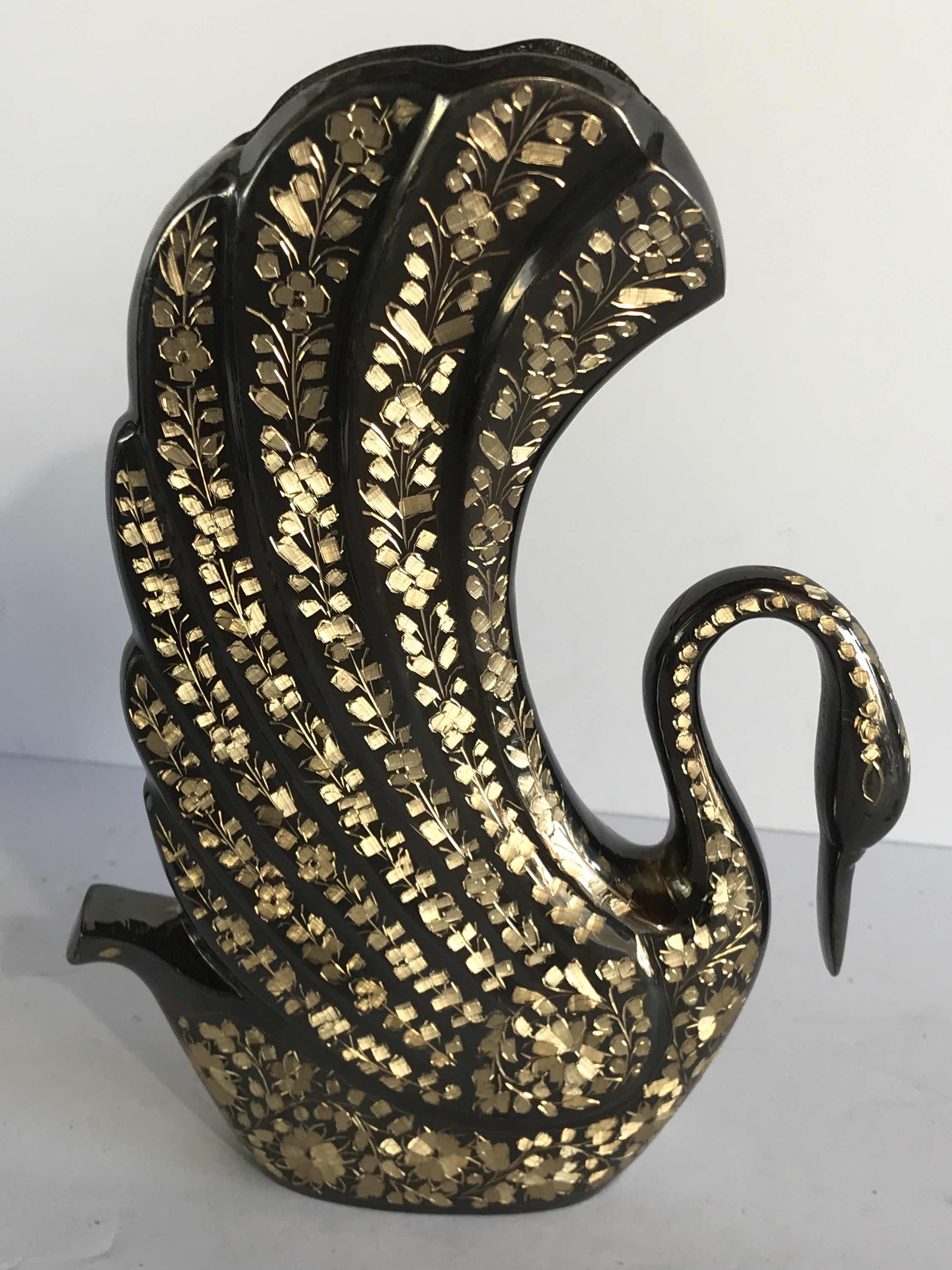 Photo 1 of BRASS NAKKASHI DECORATIVE SWAN VASE