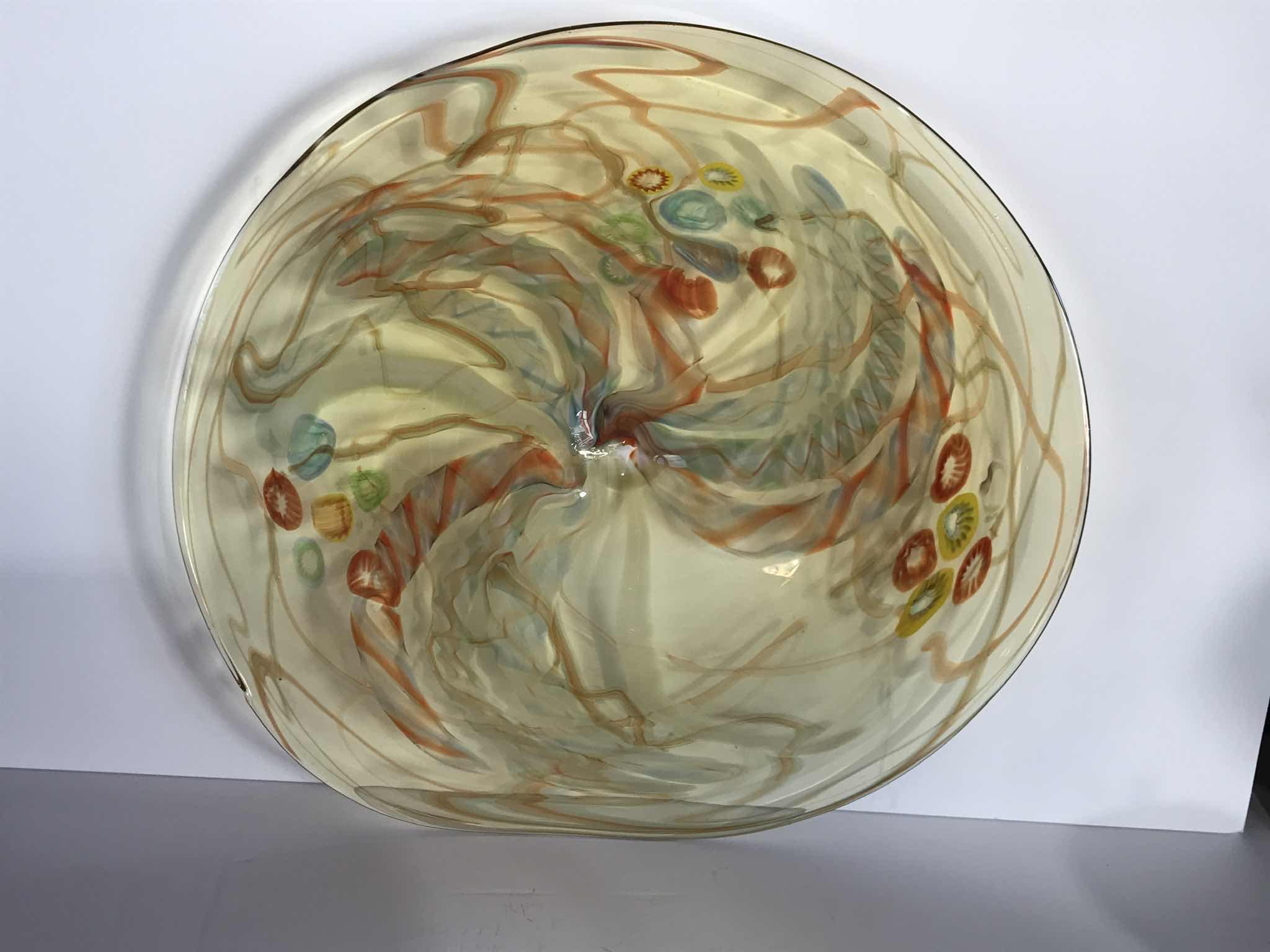 Photo 2 of ADAM JABLONSKI ART GLASS CENTERPIECE BOWL / PLATTER