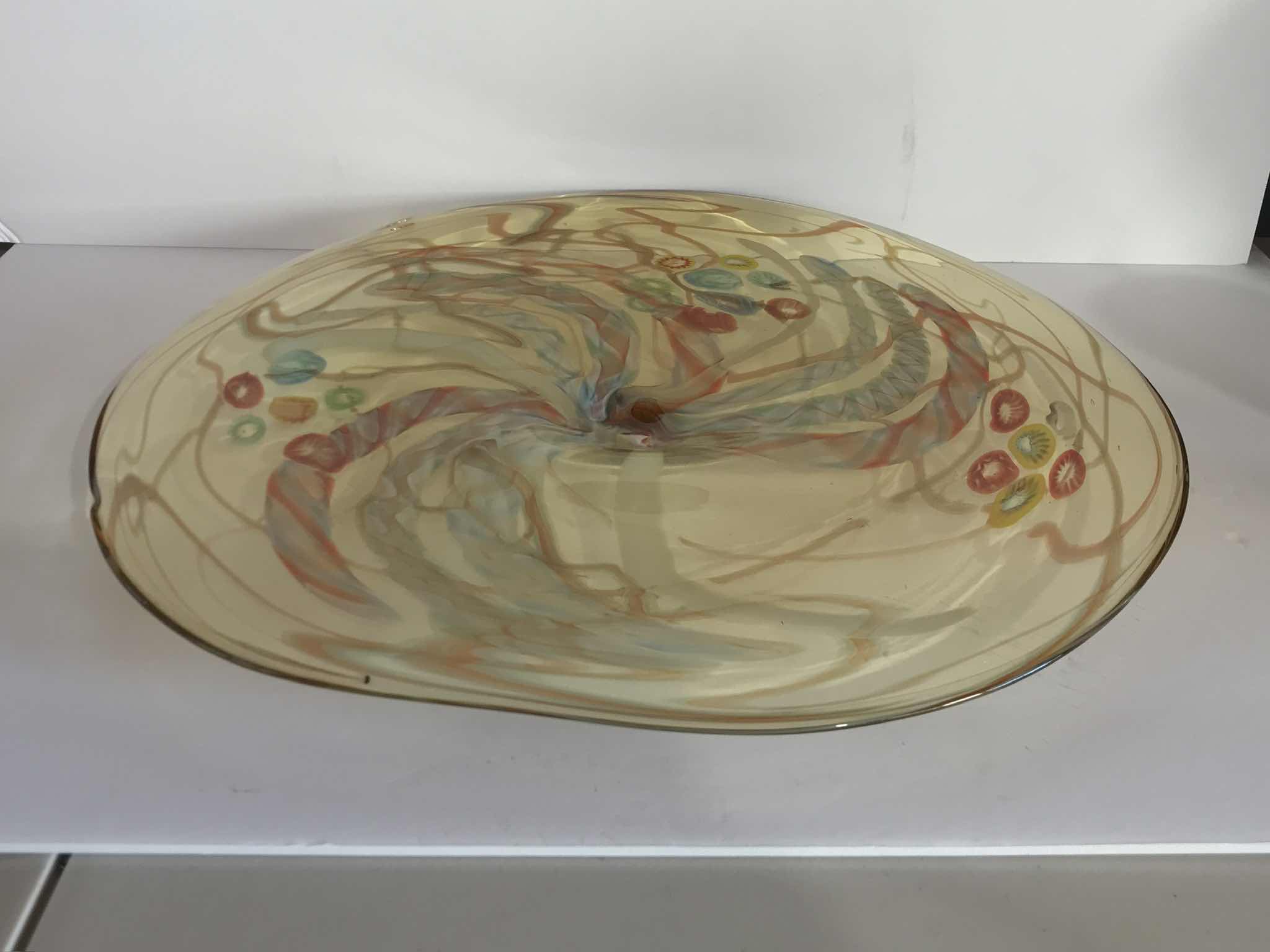 Photo 3 of ADAM JABLONSKI ART GLASS CENTERPIECE BOWL / PLATTER