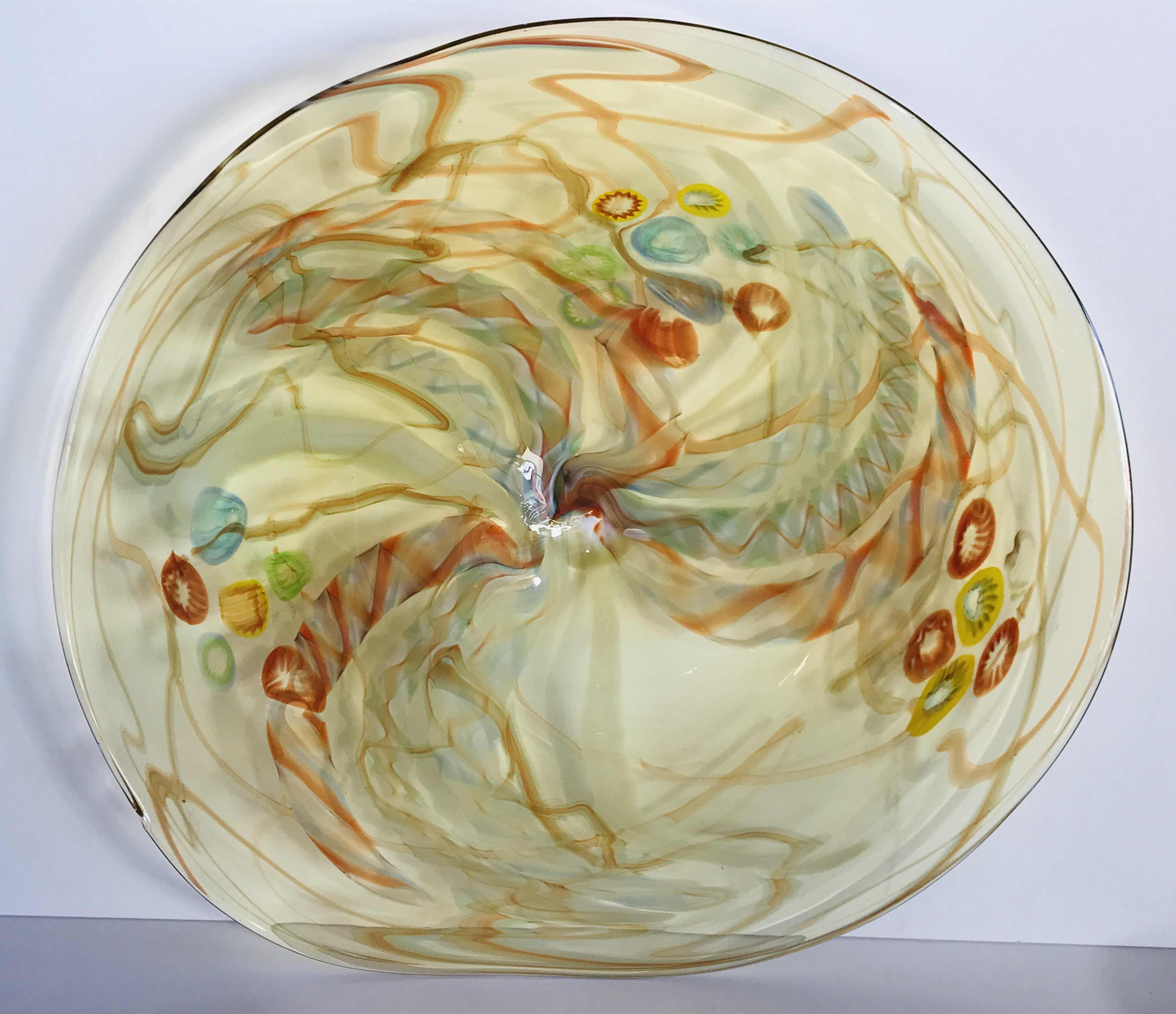 Photo 1 of ADAM JABLONSKI ART GLASS CENTERPIECE BOWL / PLATTER