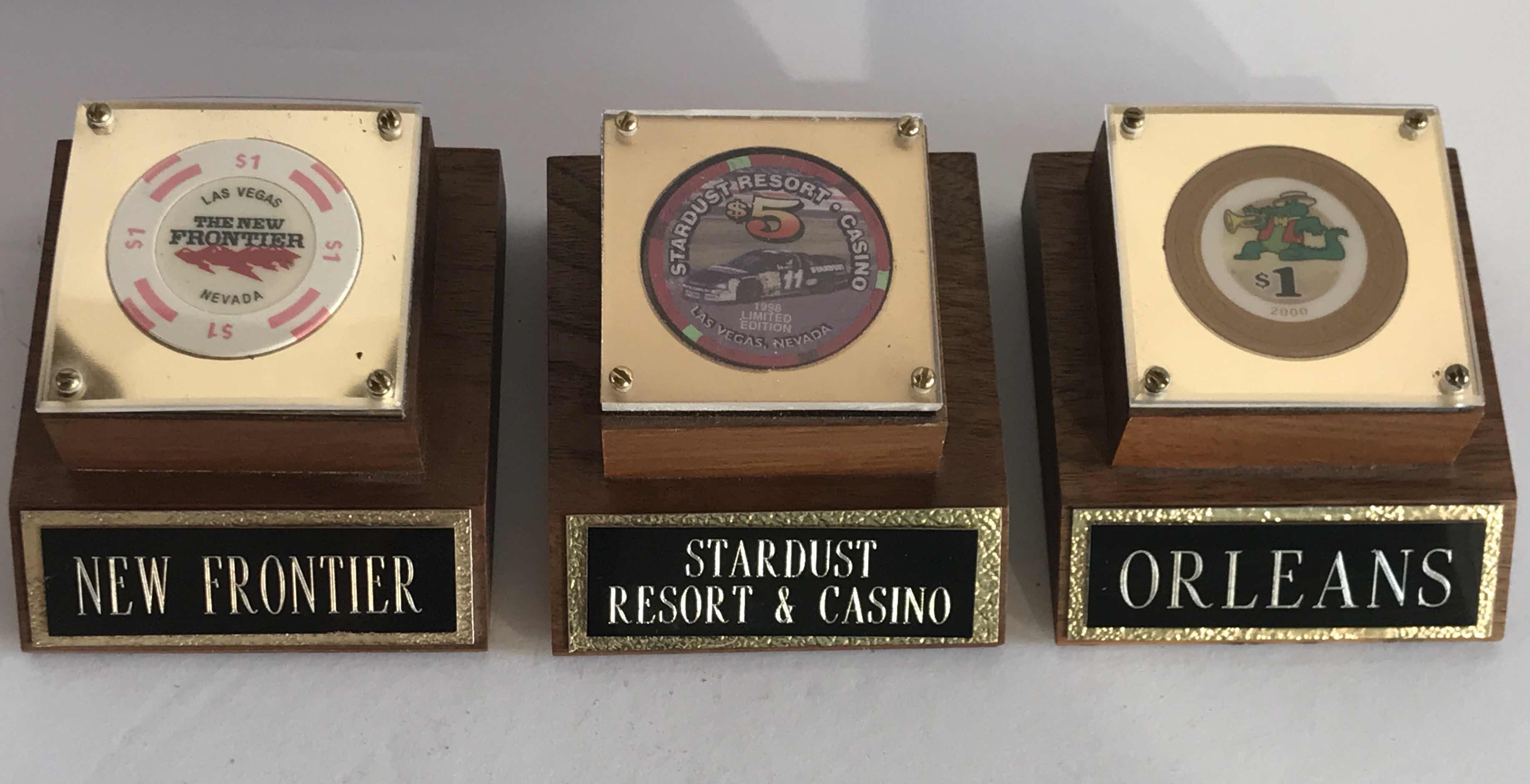 Photo 2 of VINTAGE LAS VEGAS CASINO MEMORABILIA MOUNTED CASINO CHIPS