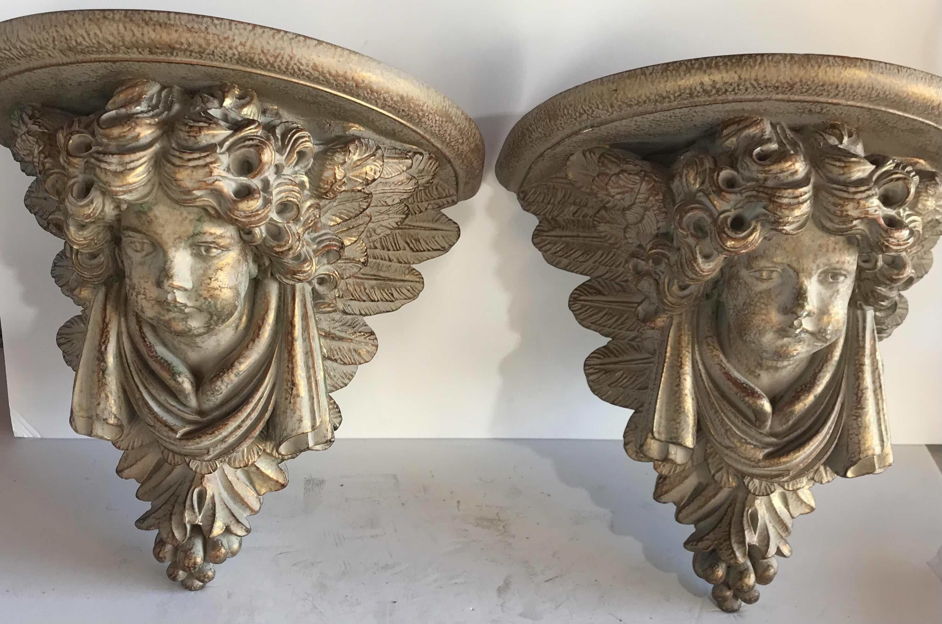 Photo 2 of VINTAGE ITALIAN STYLE CHERUB MOTIF WALL BRACKETS AND MORE.
