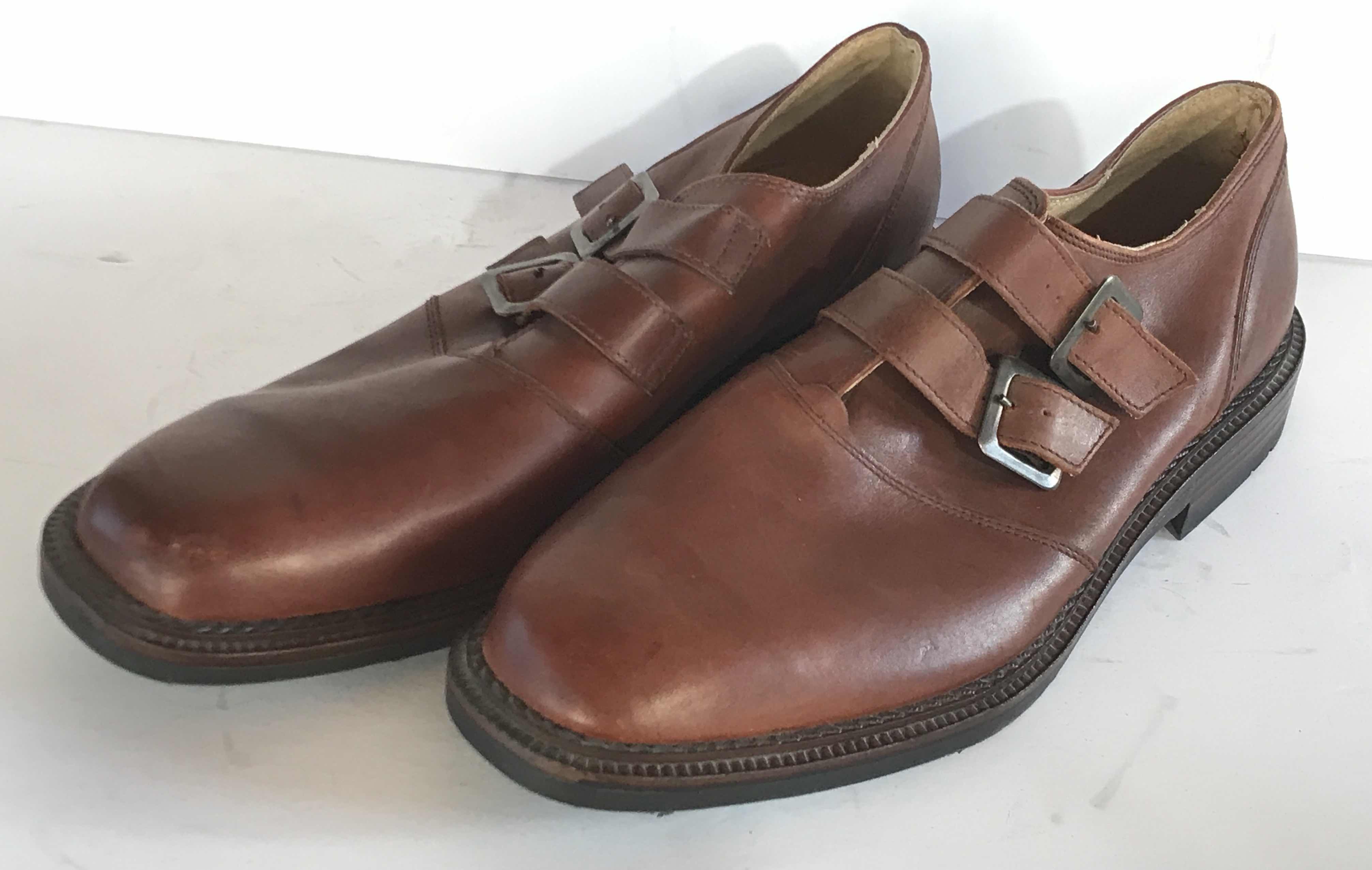 Photo 1 of MENS BROWN STRAP LEATHER SHOES SIZE 11