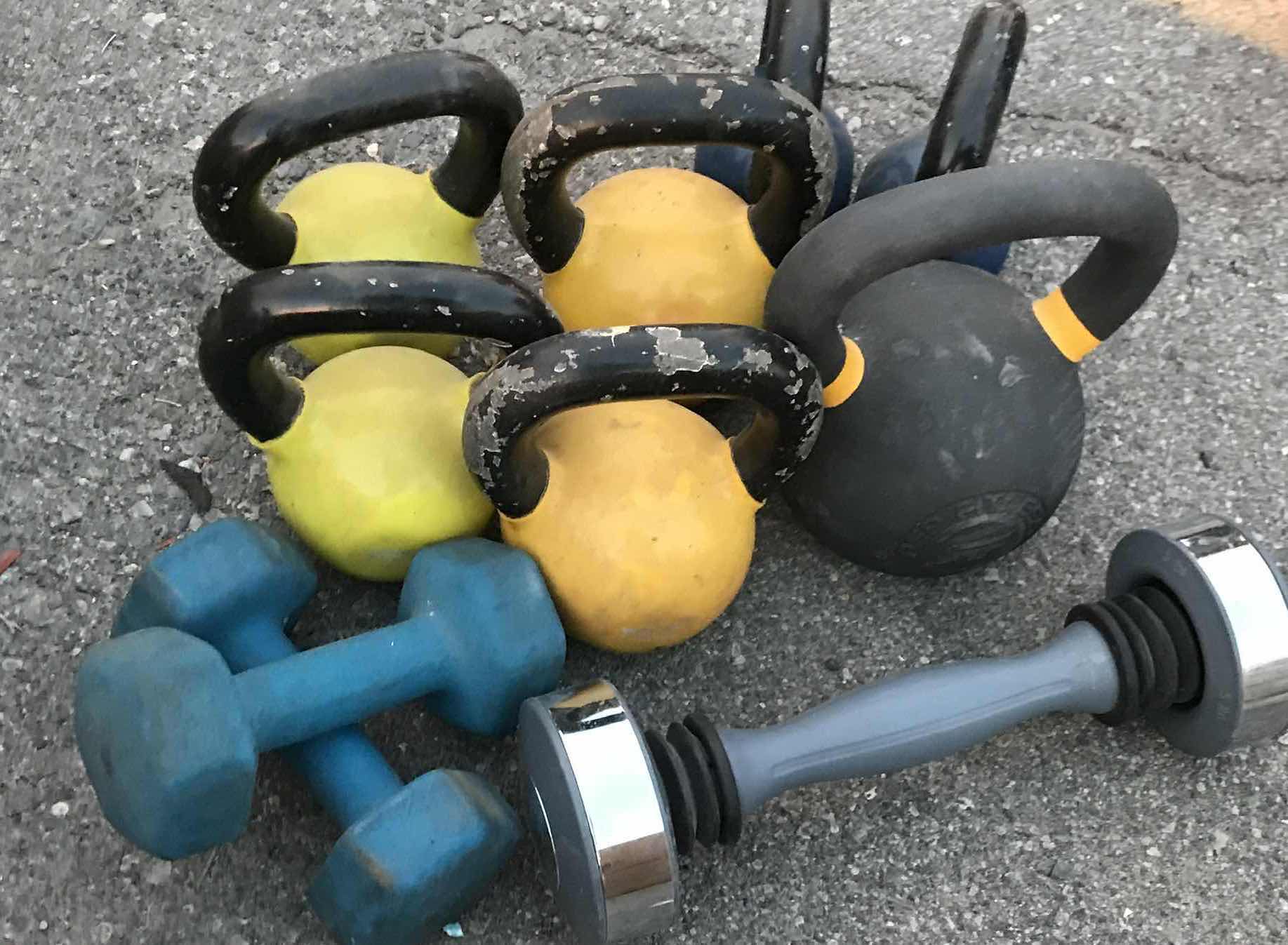 Photo 1 of ASSORTMENT OF KETTLE BALLS AND DUMBELLS