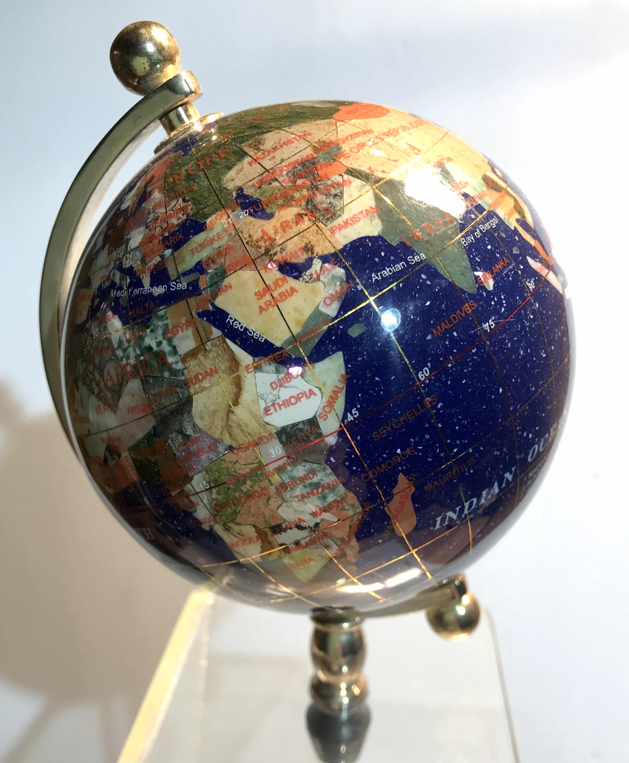 Photo 1 of NIGHT SKY SWIVEL GLOBE 8 ON TOP OF PLEXIGLASS SHELF STAND