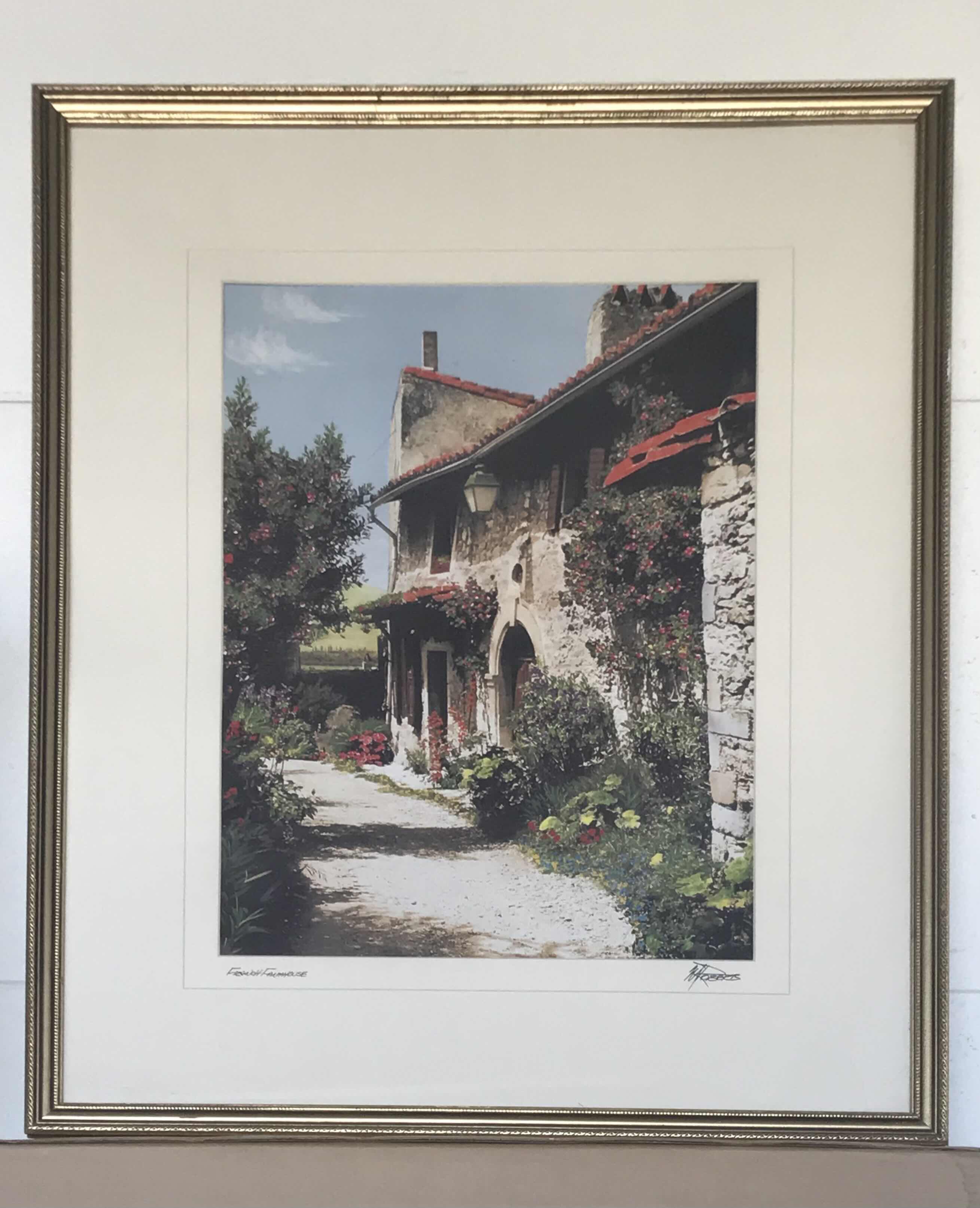 Photo 1 of FRAMED SIGNED FRENCH FARMHOUSE PAINTING 26”x. 31”