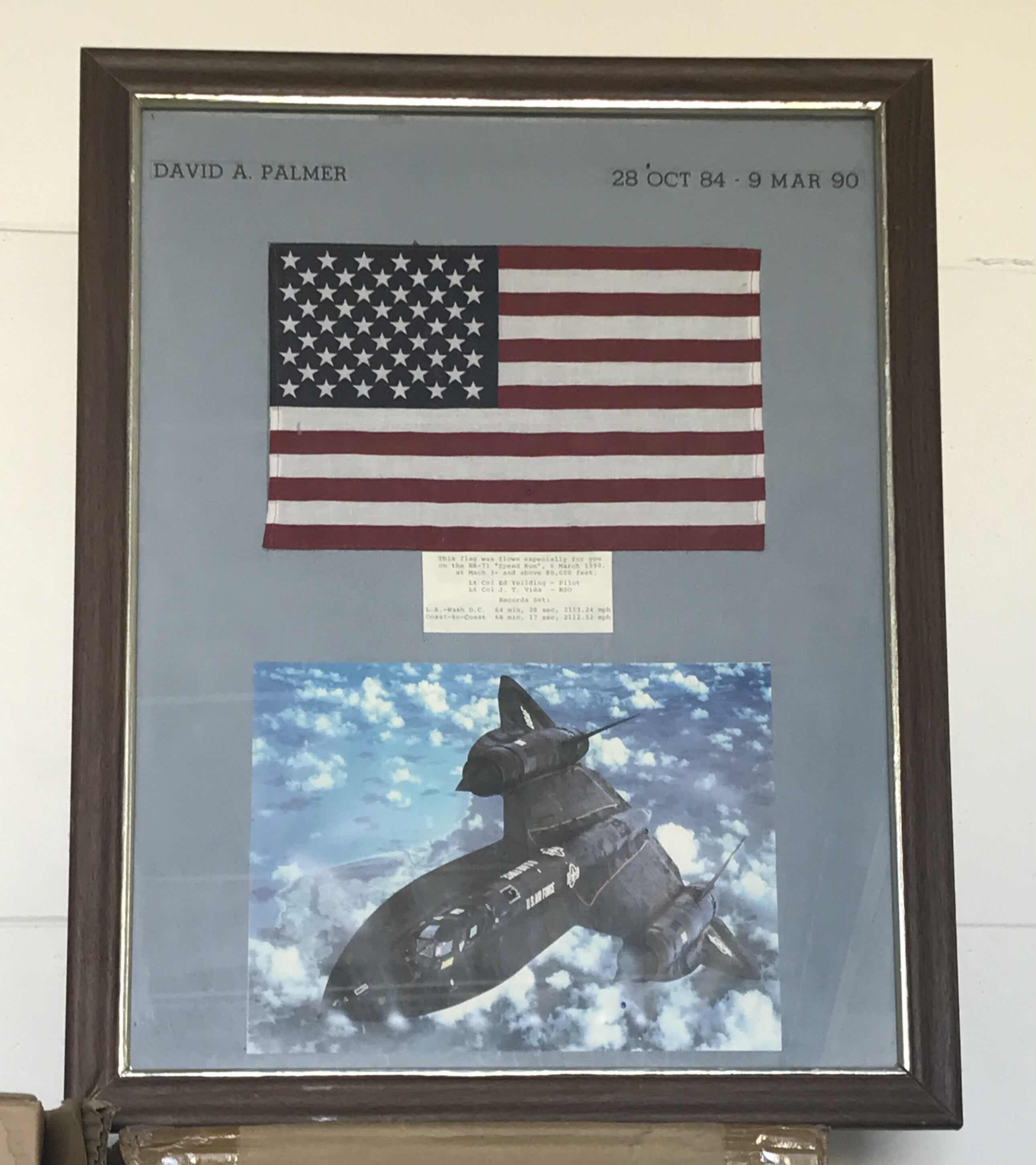 Photo 1 of FRAMED BLACKHAWK SR-71 SPEED RUN MARCH 1990 26” x 20”