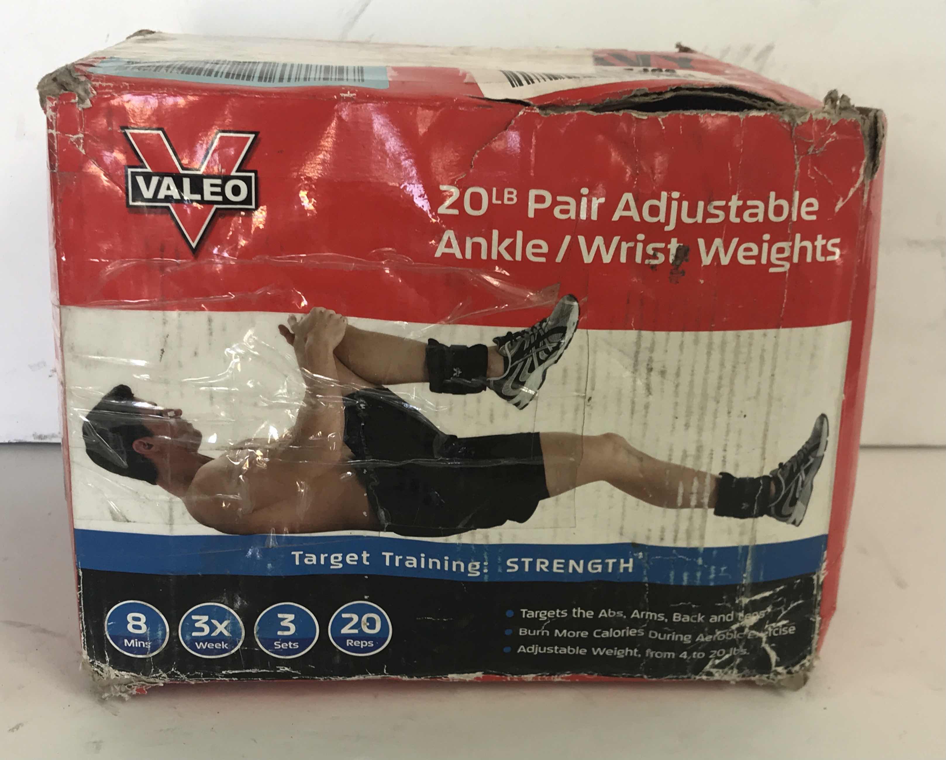 Photo 1 of VALEO 20LBS PAIR ADJUSTABLE ANKLE /WRIST WEIGHTS NIB