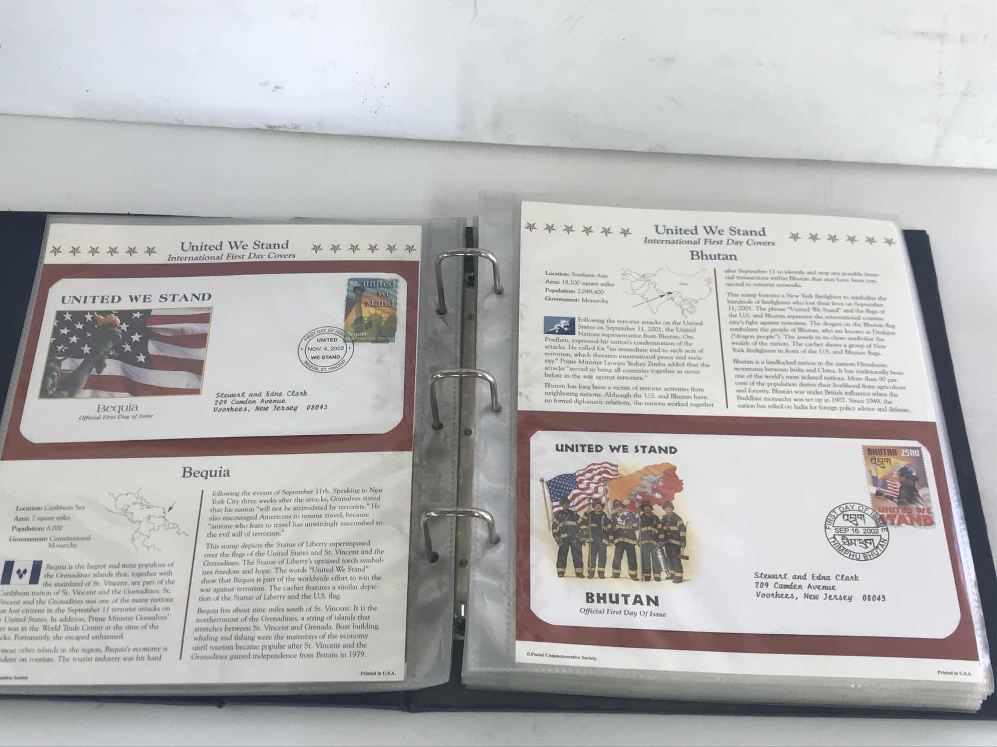 Photo 2 of POSTAL COMMEMORATIVE SOCIETY “UNITED WE STAND INTERNATIONAL FIRST DAY COVERS” STAMPS