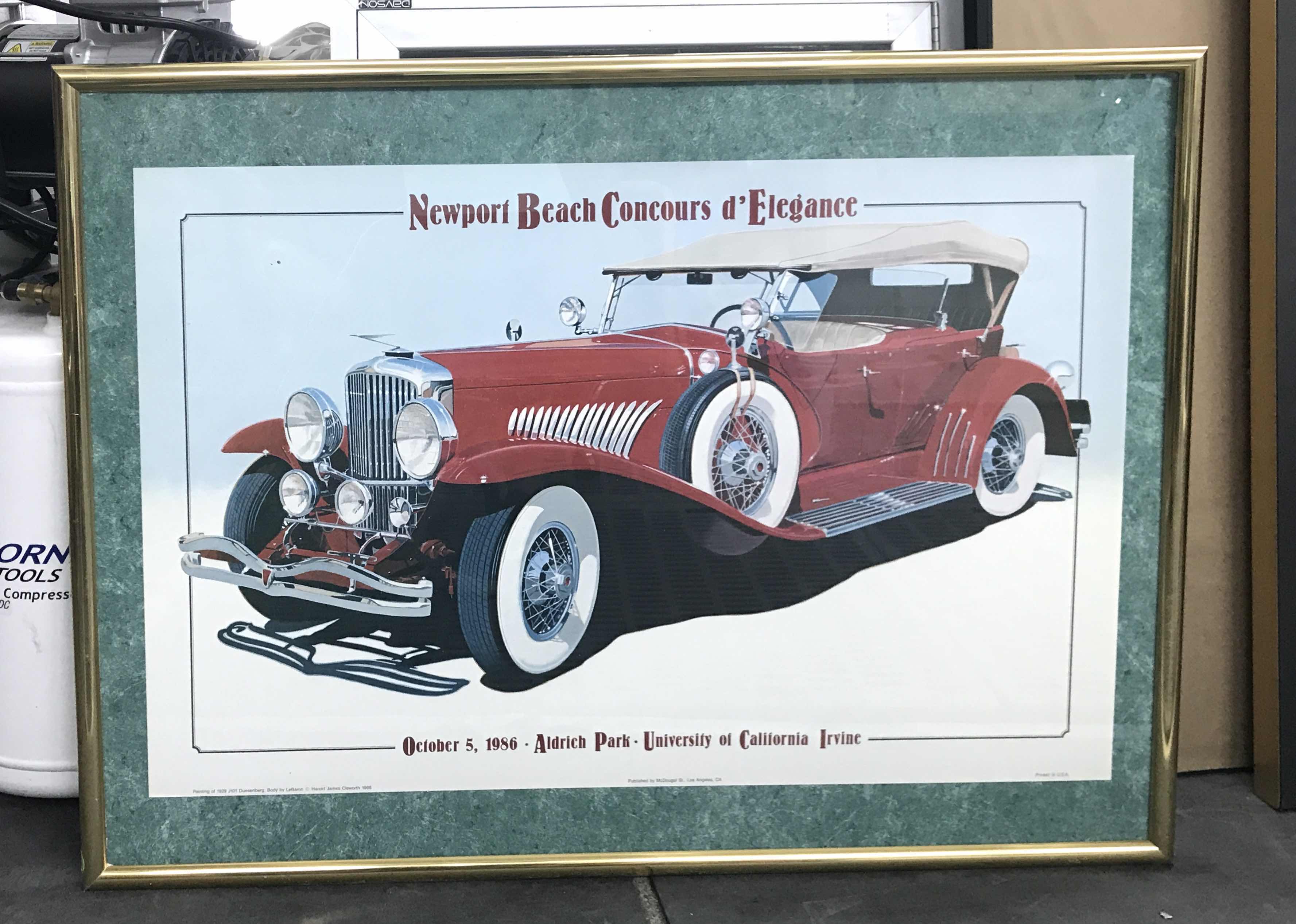 Photo 1 of FRAMED PICTURE OF NEWPORT BEACH CONCOURS D’ ELEGANCE OCT 5, 1956 36” x 27”