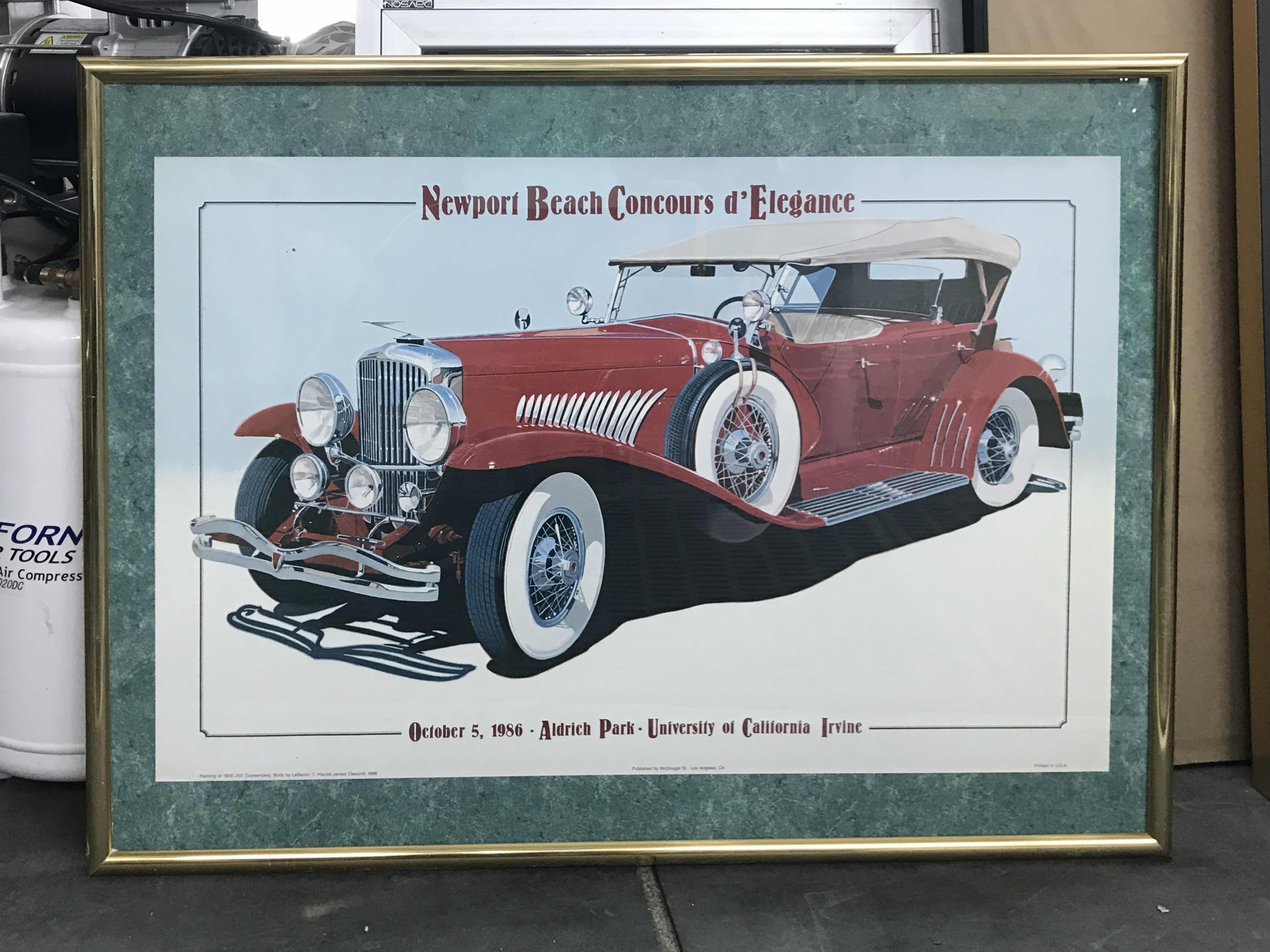 Photo 2 of FRAMED PICTURE OF NEWPORT BEACH CONCOURS D’ ELEGANCE OCT 5, 1956 36” x 27”