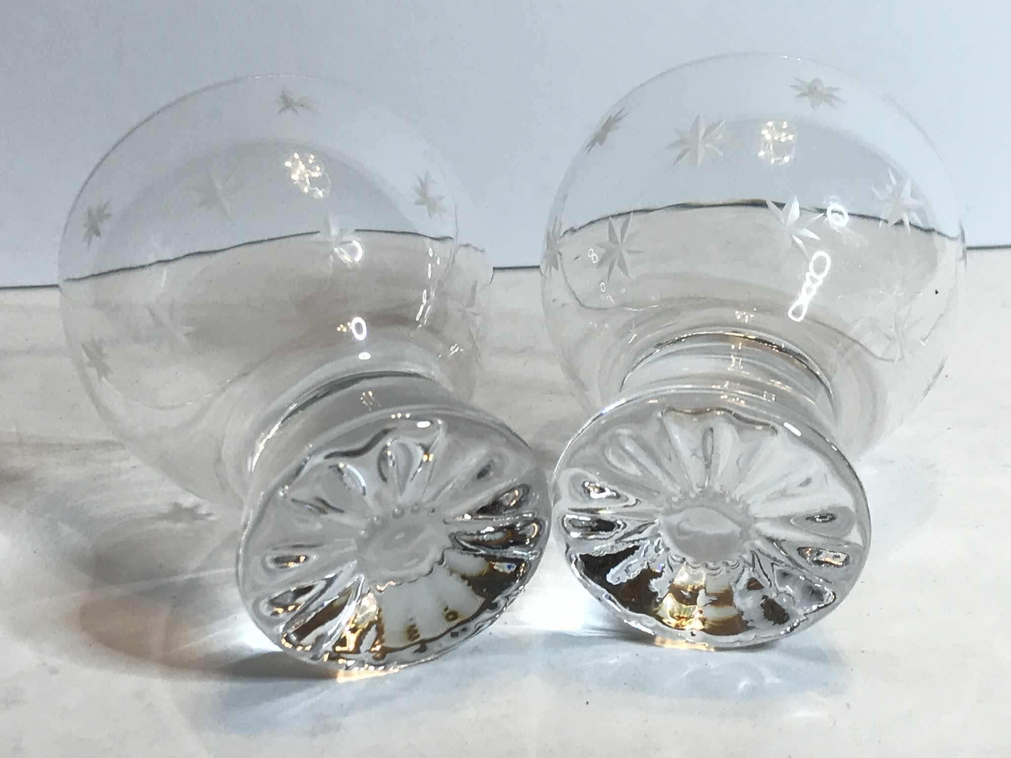 Photo 3 of STUART ENGLAND CRYSTAL STARTIME ETCHED STAR SMALL TUMBLERS SET OF 5