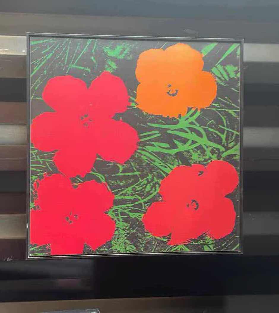 Photo 1 of ANDY WARHOL FLOWERS FRAMED PRINT  26”