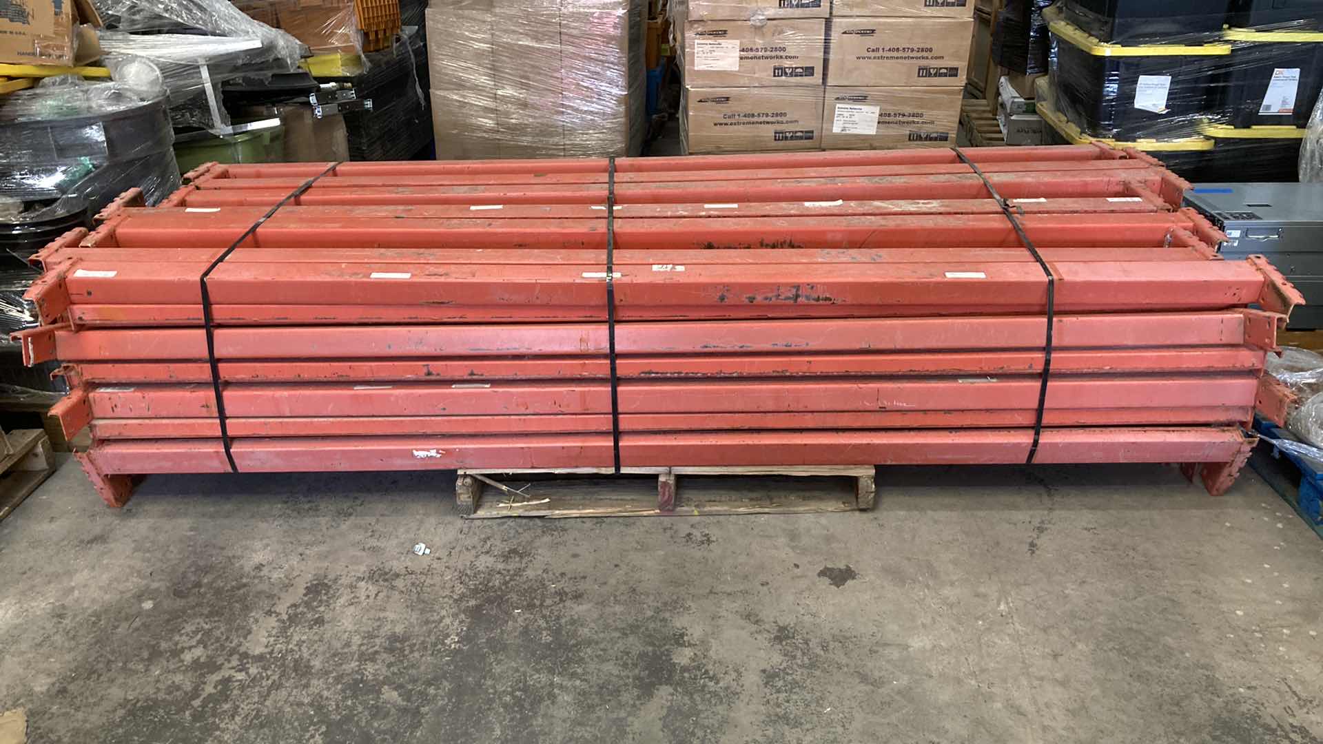 Photo 1 of HEAVY DUTY PALLET RACK CROSS BEAMS ONLY (4) 3.5” X 110”