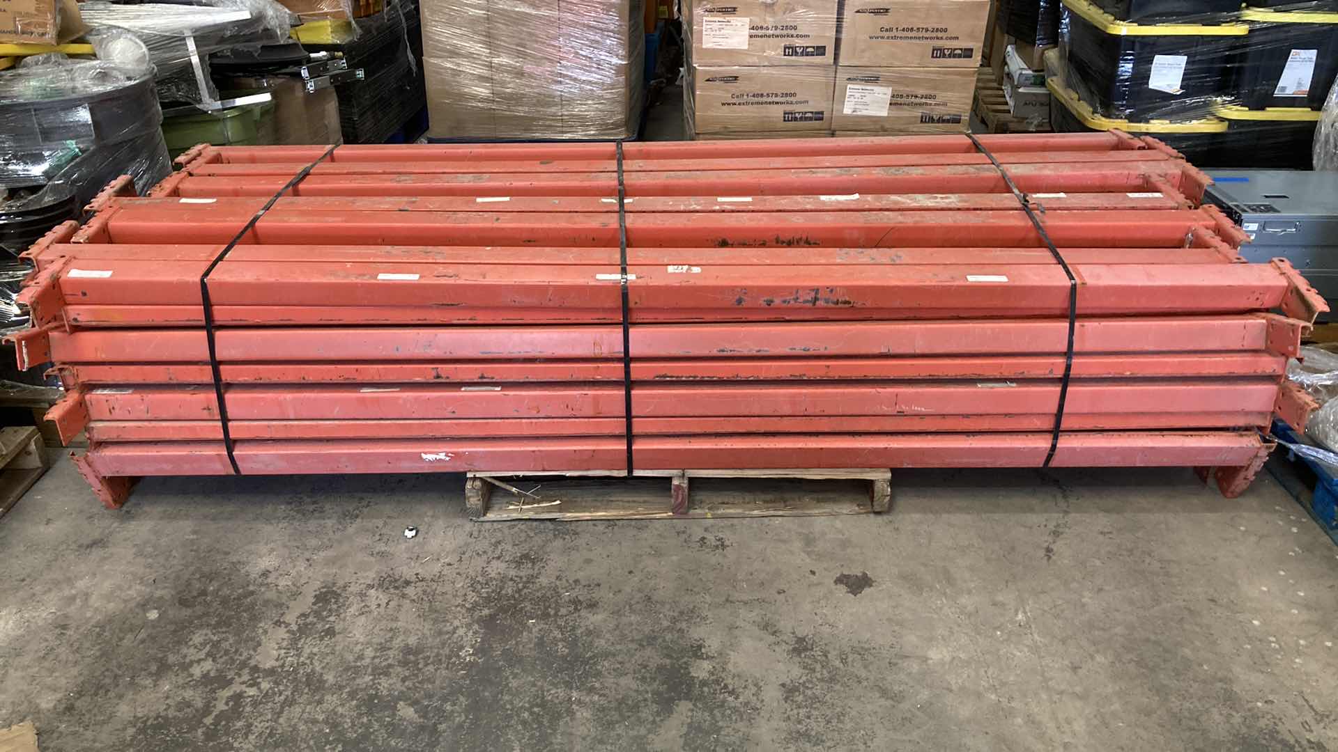 Photo 1 of HEAVY DUTY PALLET RACK CROSS BEAMS ONLY (4) 3.5” X 110”