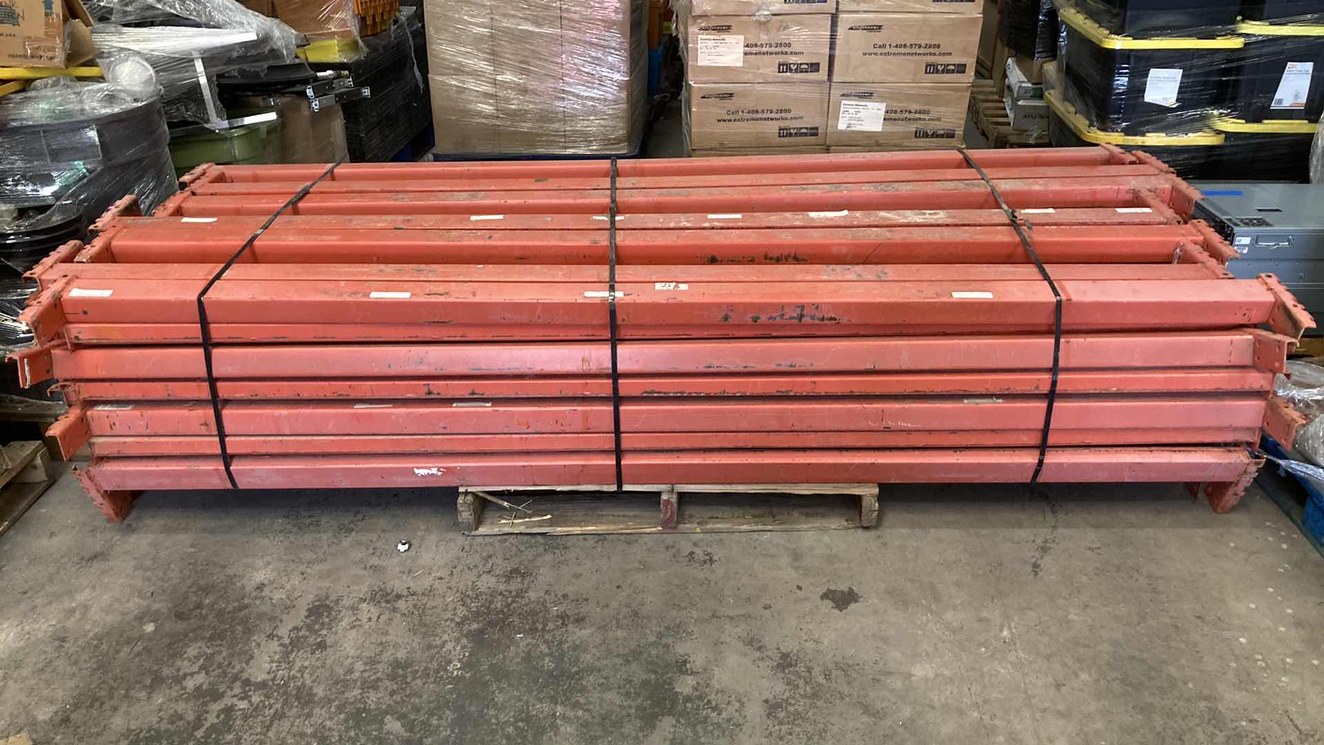 Photo 1 of HEAVY DUTY PALLET RACK CROSS BEAMS ONLY (4) 3.5” X 110”