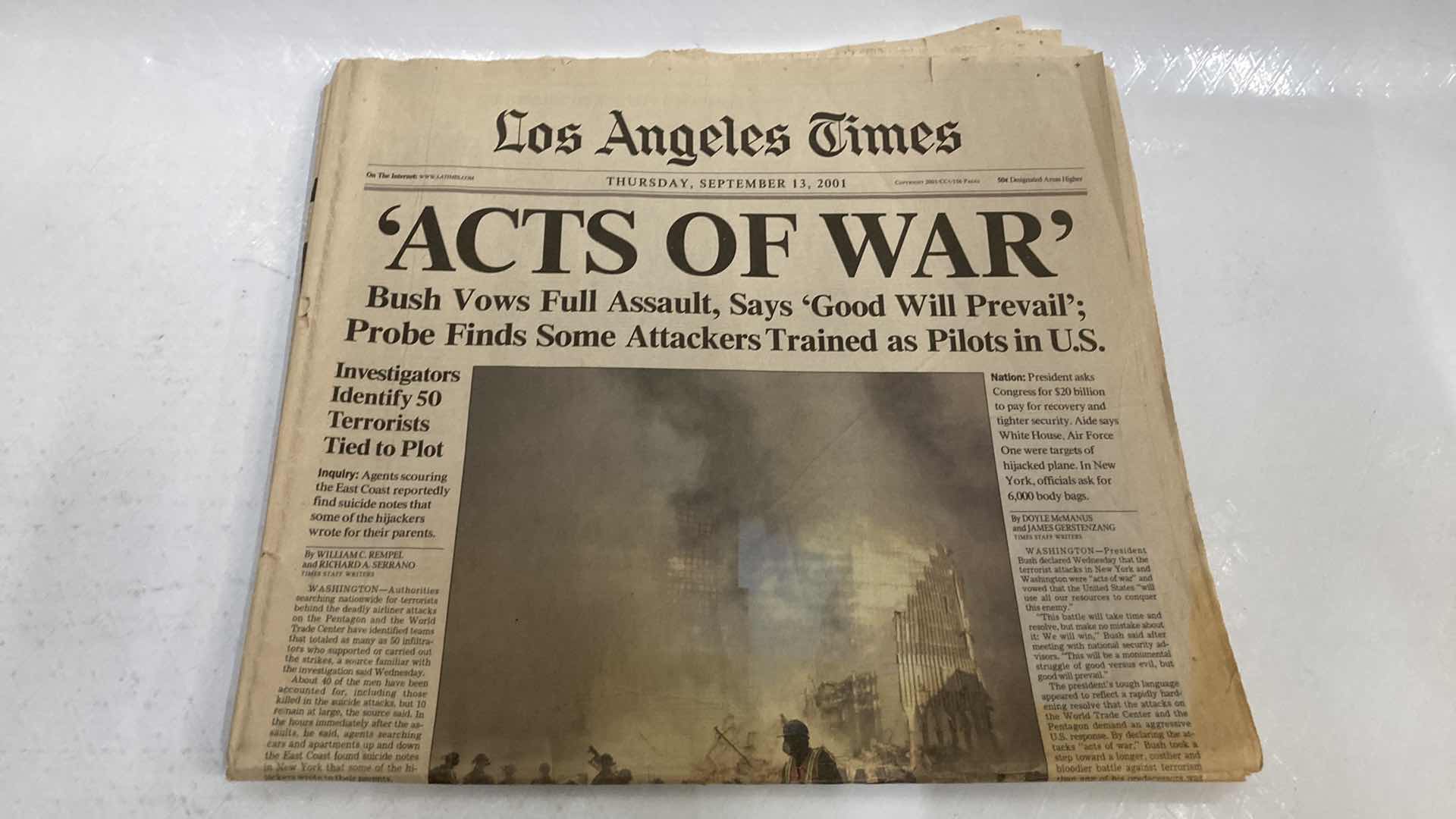 Photo 6 of LA TIMES NEWSPAPERS DEC 29 1989, MAY 19 1990, SEP 13 2001 W LA SENTINEL MAY 17 1990