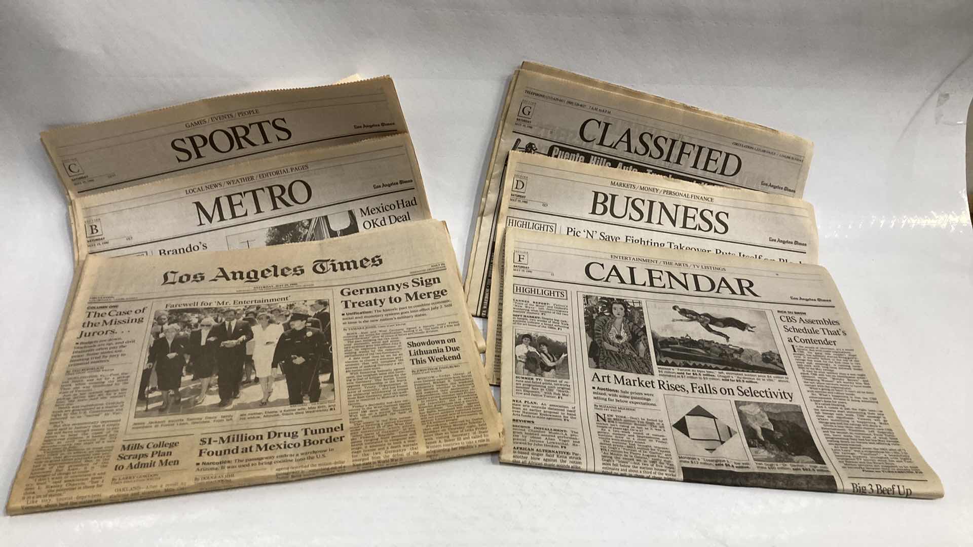 Photo 3 of LA TIMES NEWSPAPERS DEC 29 1989, MAY 19 1990, SEP 13 2001 W LA SENTINEL MAY 17 1990