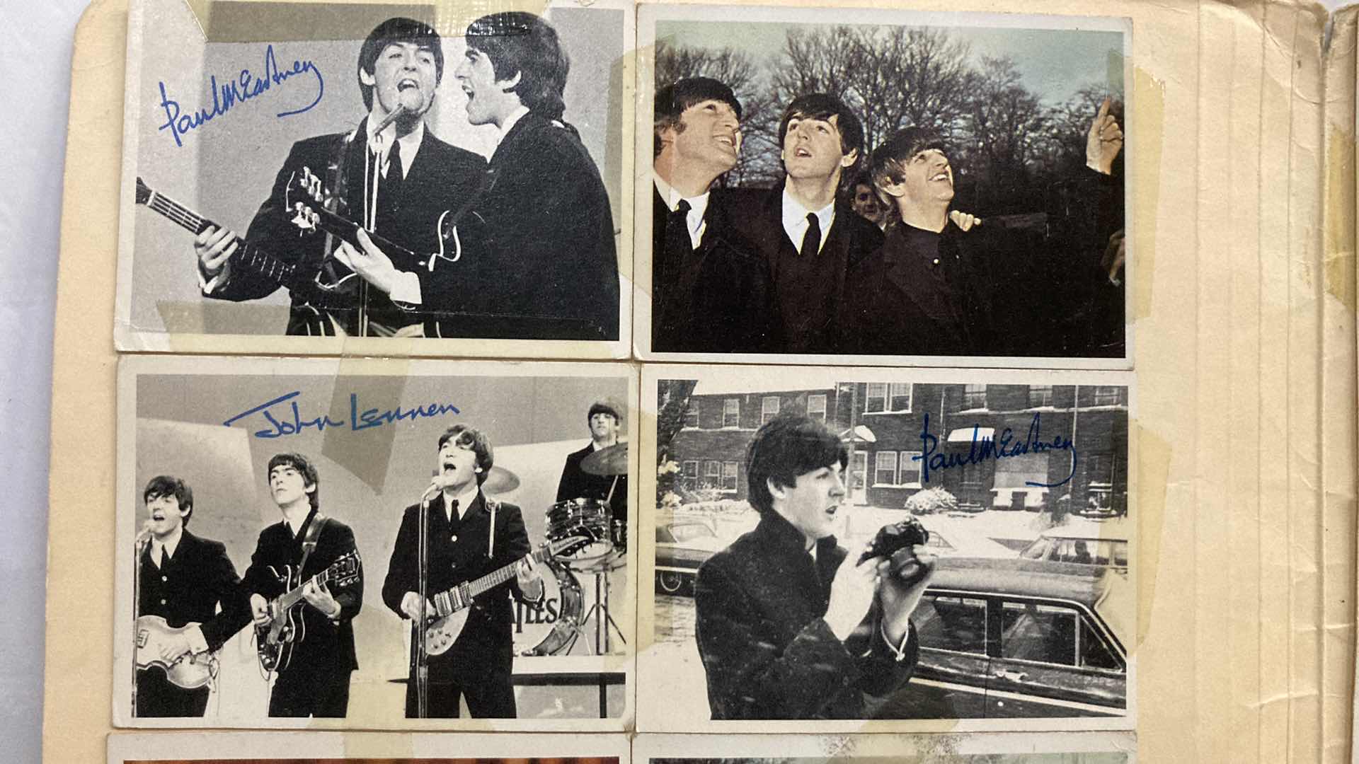 Photo 3 of BEATLES PHOTO COLLAGE AUTOGRAPHED BY BEATLES ATTACHED TO FOLDER