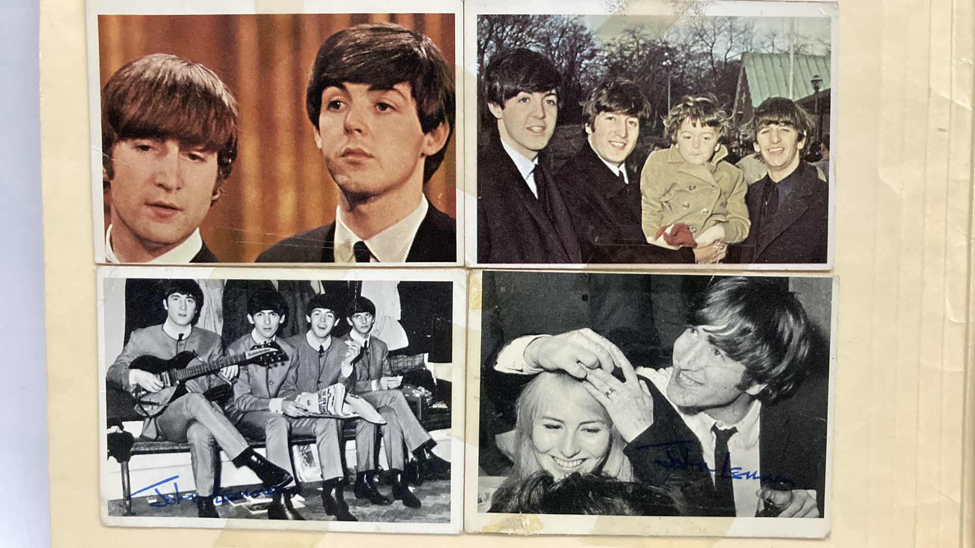 Photo 4 of BEATLES PHOTO COLLAGE AUTOGRAPHED BY BEATLES ATTACHED TO FOLDER