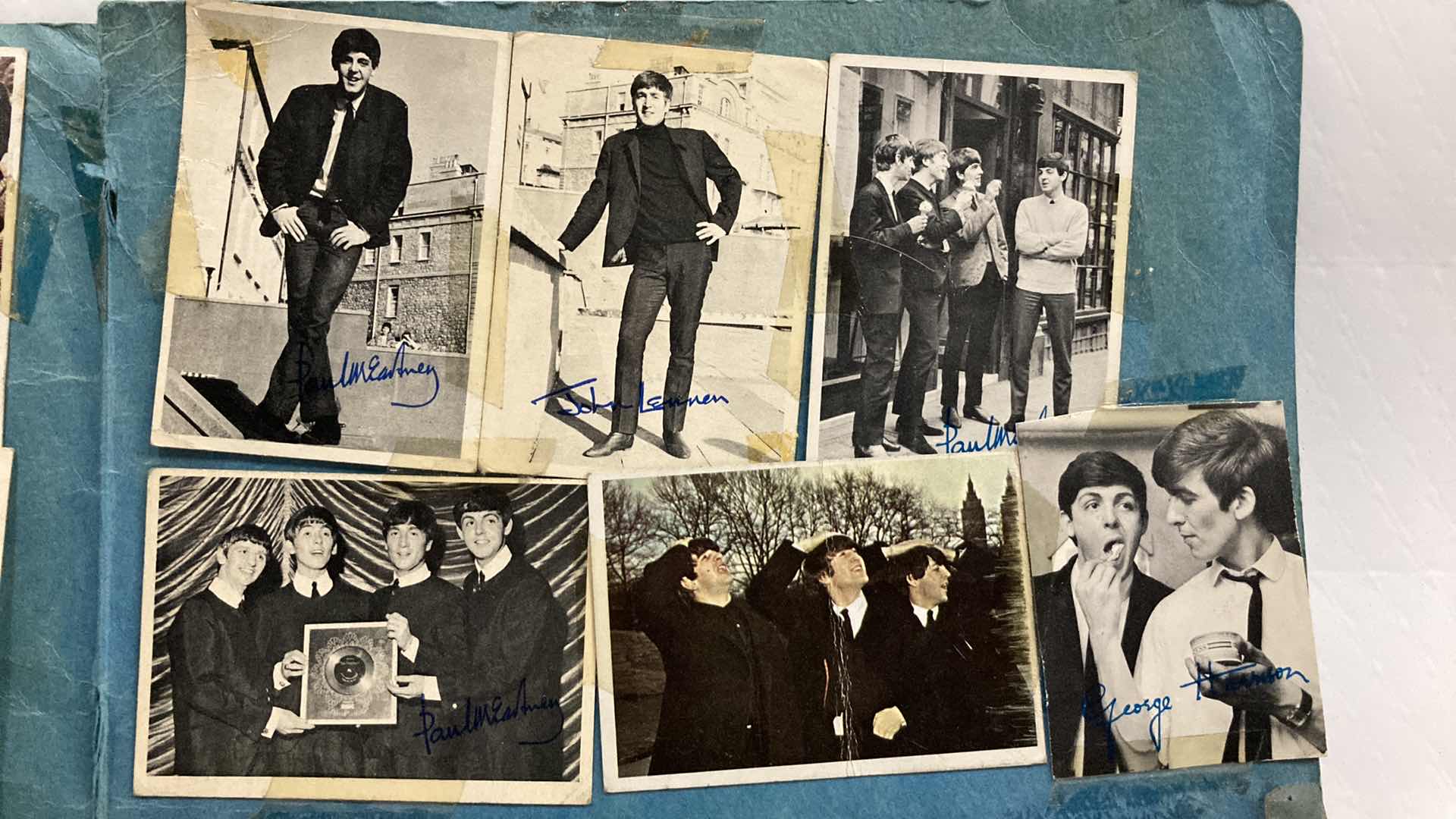 Photo 6 of BEATLES PHOTO COLLAGE AUTOGRAPHED BY BEATLES ATTACHED TO FOLDER