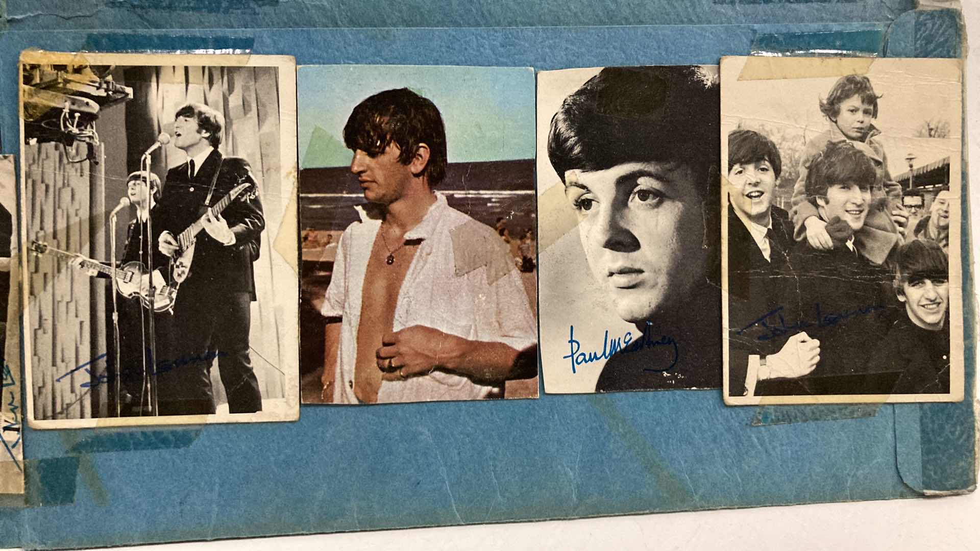 Photo 7 of BEATLES PHOTO COLLAGE AUTOGRAPHED BY BEATLES ATTACHED TO FOLDER