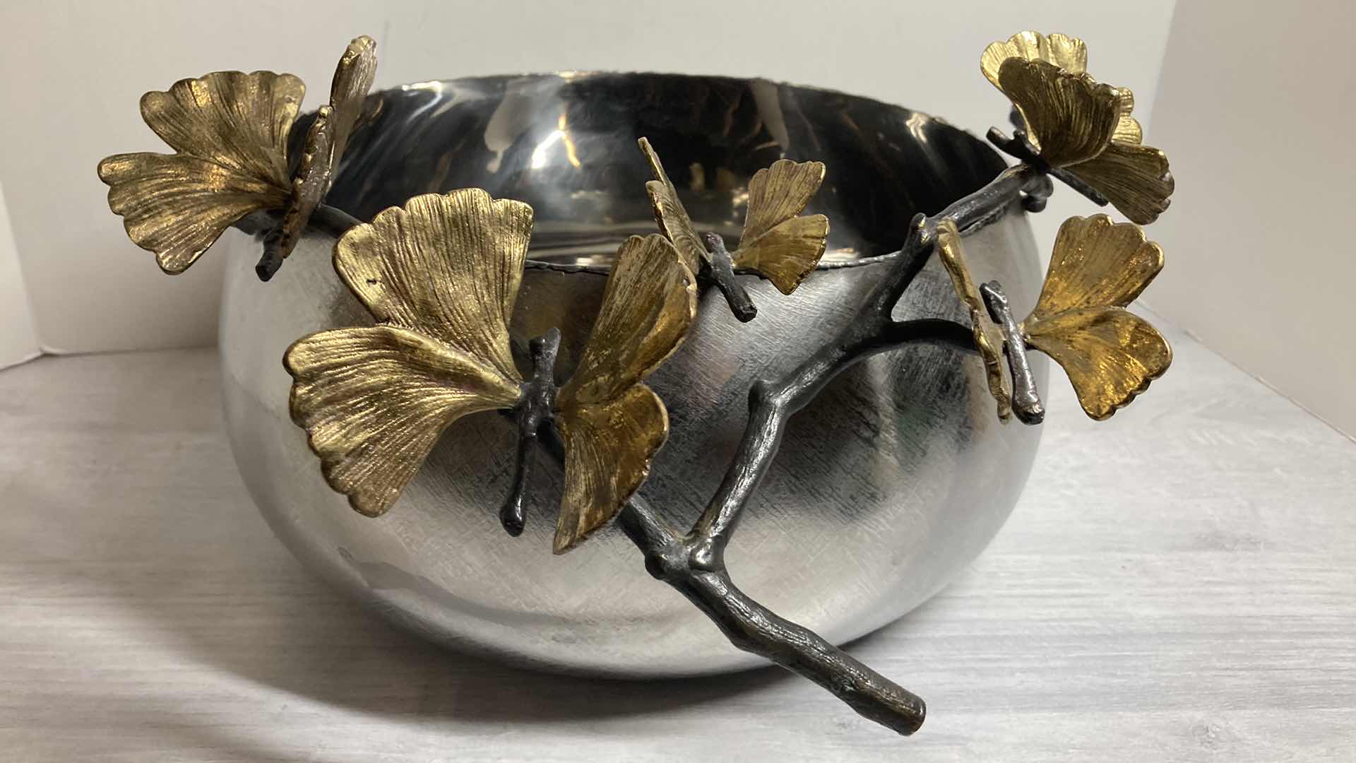 Photo 1 of MICHAEL ARAM BUTTERFLY GINKGO SERVING BOWL 15” X 13” H 9”