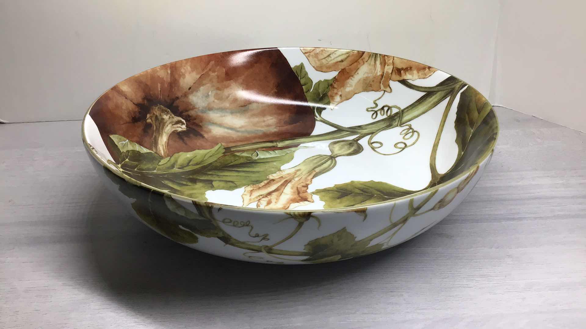 Photo 1 of WILLIAM SONOMA BOTANICAL PUMPKIN SERVING BOWL 14”