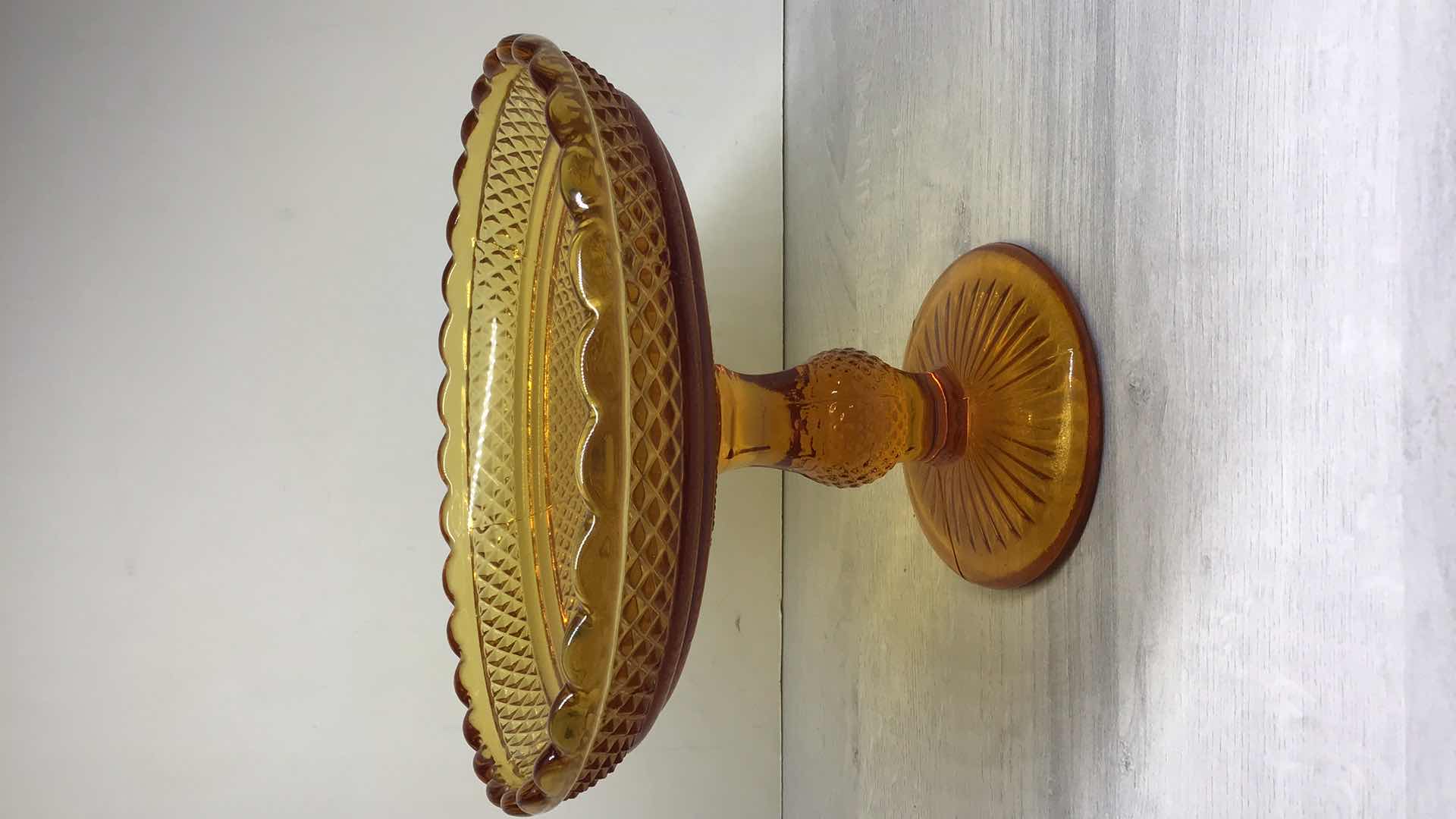 Photo 1 of MID-CENTURY VISTA ALEGRE BICOS AMBER FRUIT BOWL 9”