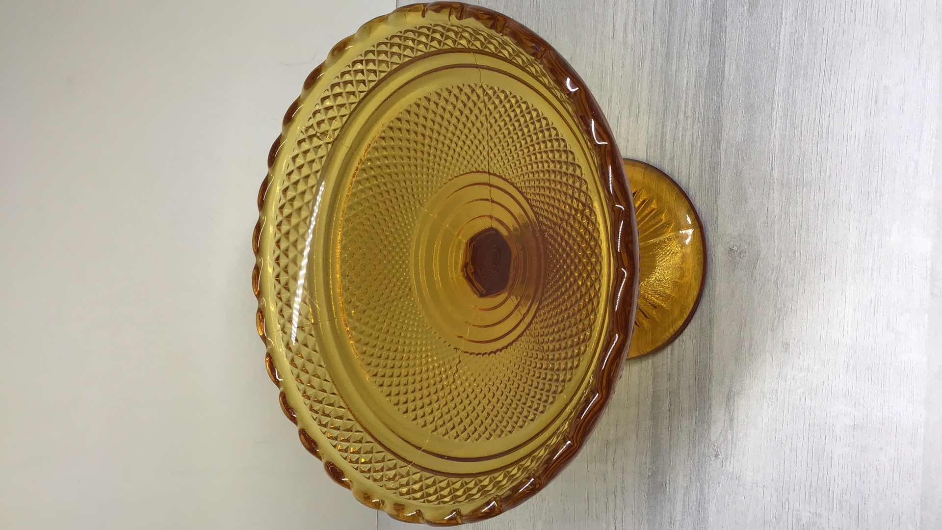 Photo 2 of MID-CENTURY VISTA ALEGRE BICOS AMBER FRUIT BOWL 9”