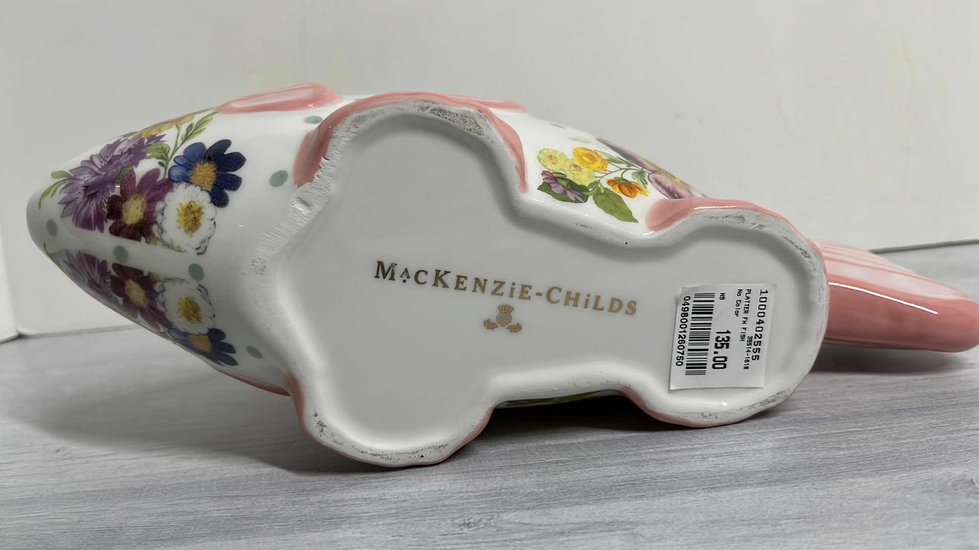 Photo 6 of MACKENZIE-CHILDS SMALL FLOWER MARKET FISH PLANTER 4” X 11.75” H5”