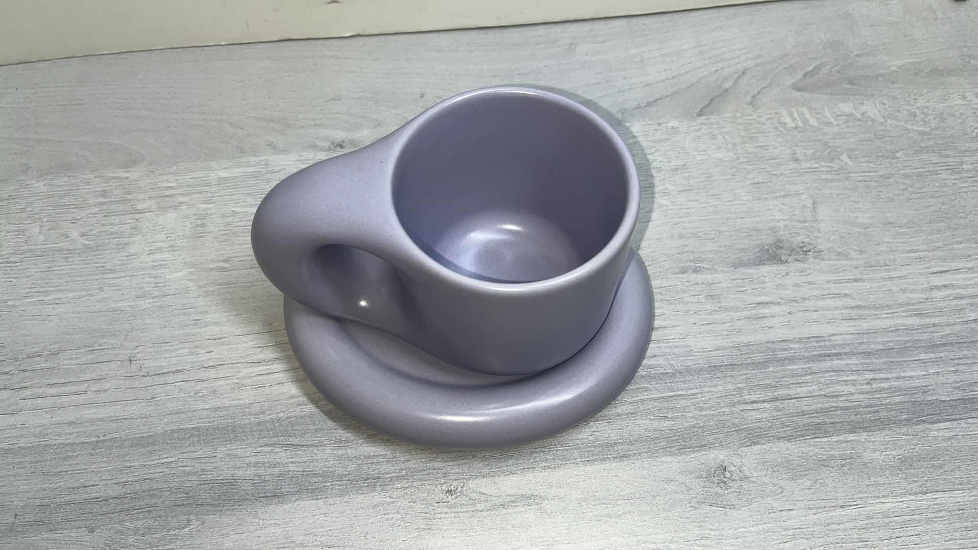 Photo 2 of KANYON SHOP CHUBBY LILAC CERAMIC MUG W SAUCER