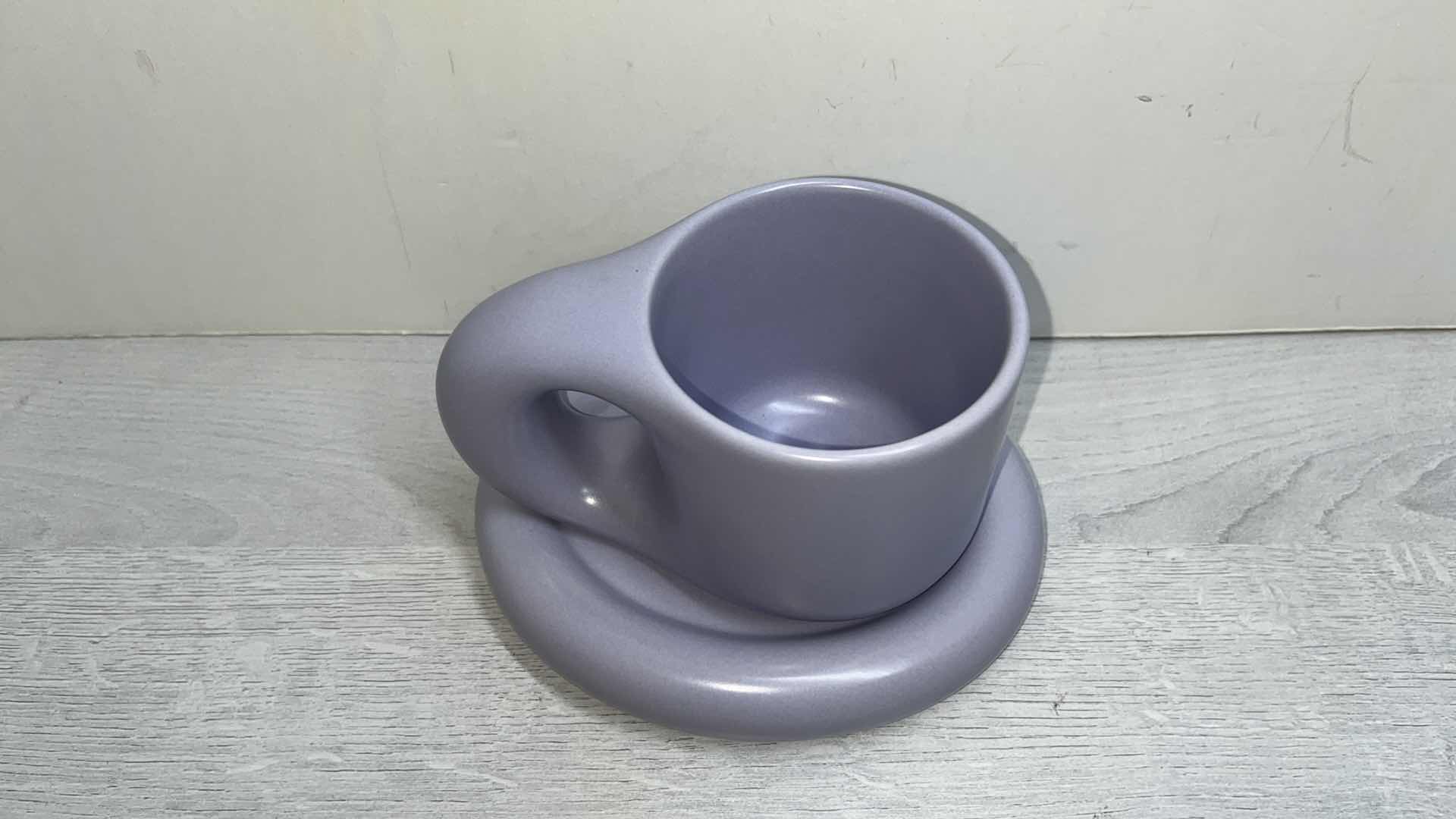 Photo 2 of KANYON SHOP CHUBBY LILAC CERAMIC MUG W SAUCER