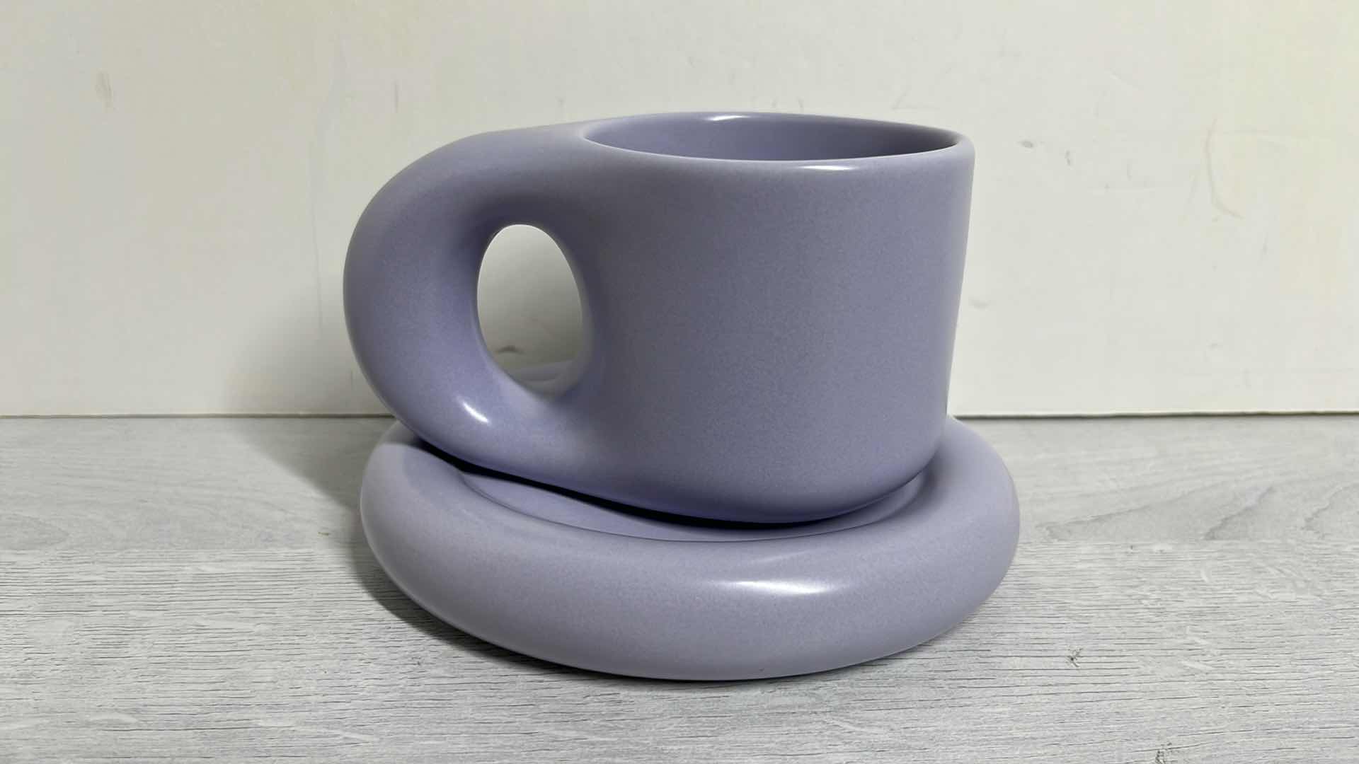 Photo 1 of KANYON SHOP CHUBBY LILAC CERAMIC MUG W SAUCER