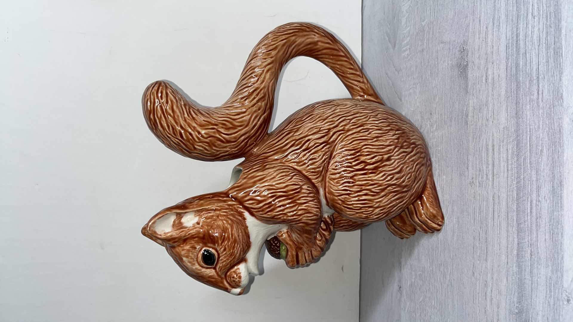 Photo 1 of BORDALLO PINHEIRO CERAMIC SQUIRREL PITCHER MADE IN PORTUGAL 4.5” X 9.75” H10.25”