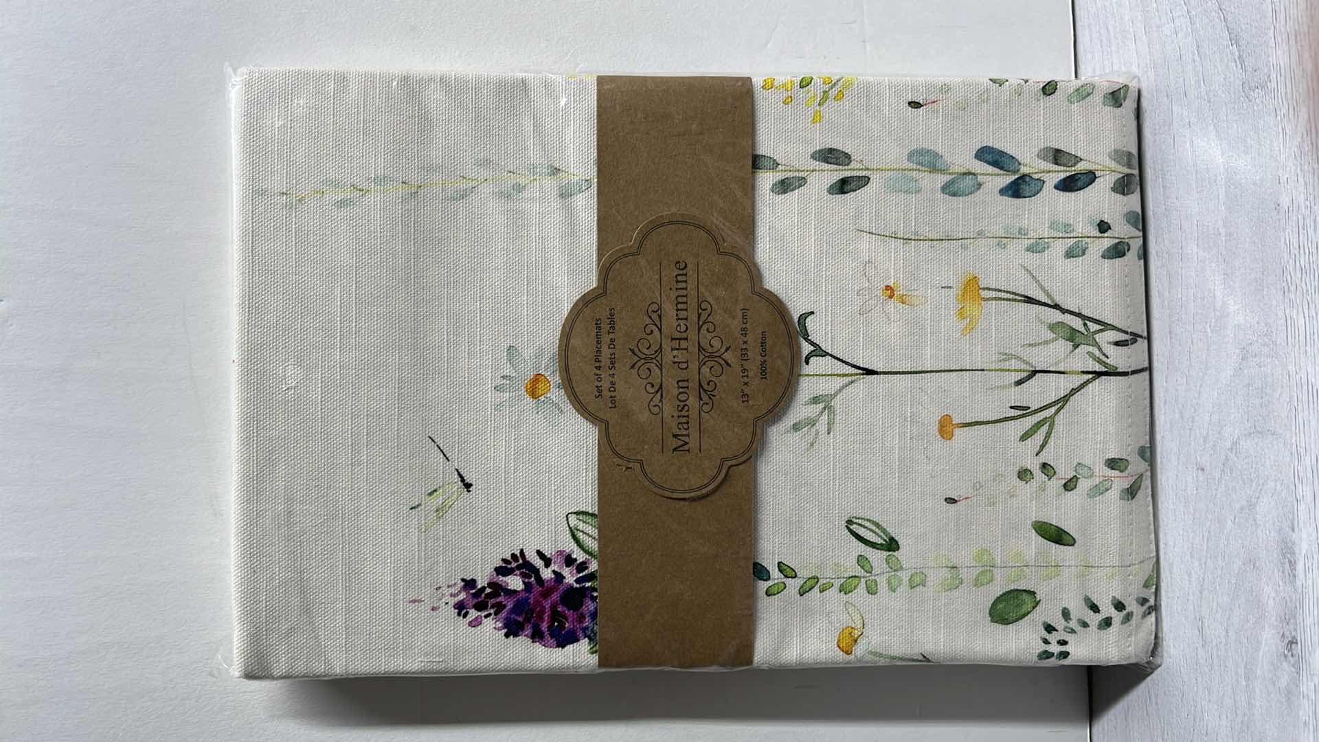 Photo 1 of NEW MAISON D’ HERMINE SET OF 4 BOTANICAL FRESH 100% COTTON CLOTH PLACEMATS 13” X 19” #PM010AA02